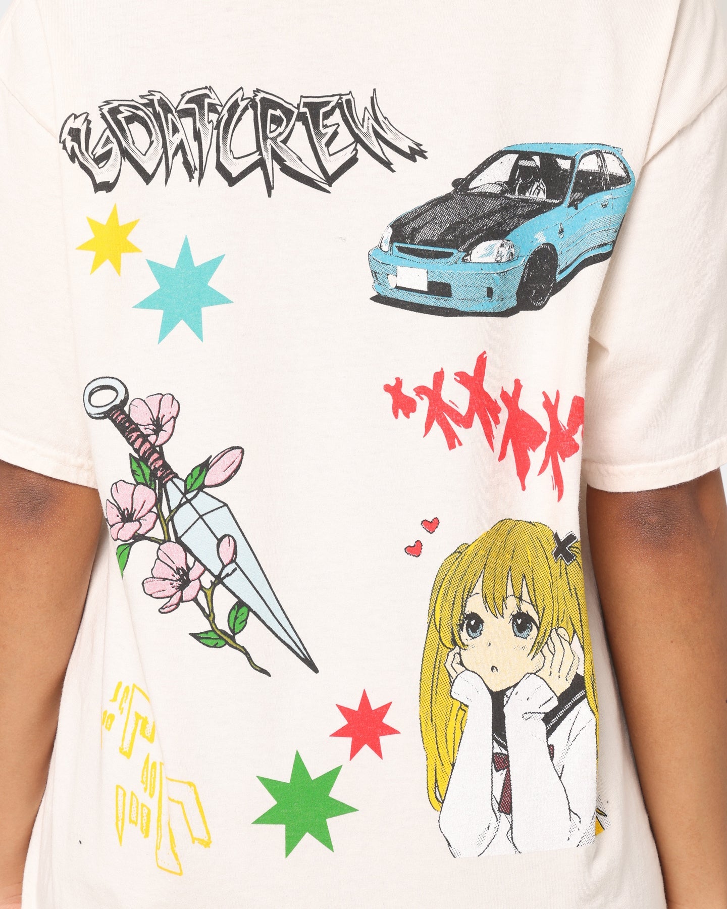 Goat Crew All Over Manga Vintage T-Shirt Off White Style001