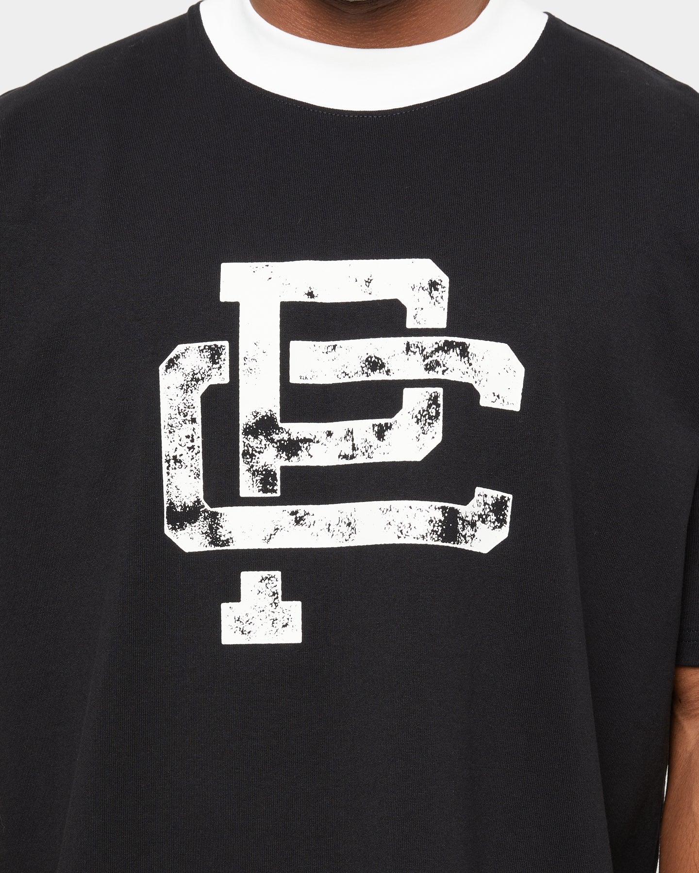 Carre Mono Ringer Oversized Short Sleeve T-Shirt Black/Off White