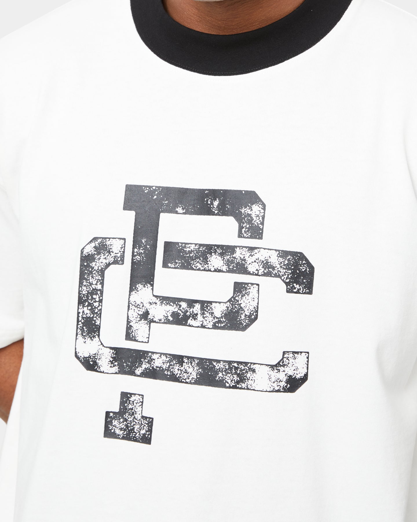Carre Mono Ringer Oversized Short Sleeve T-Shirt Off White/Black