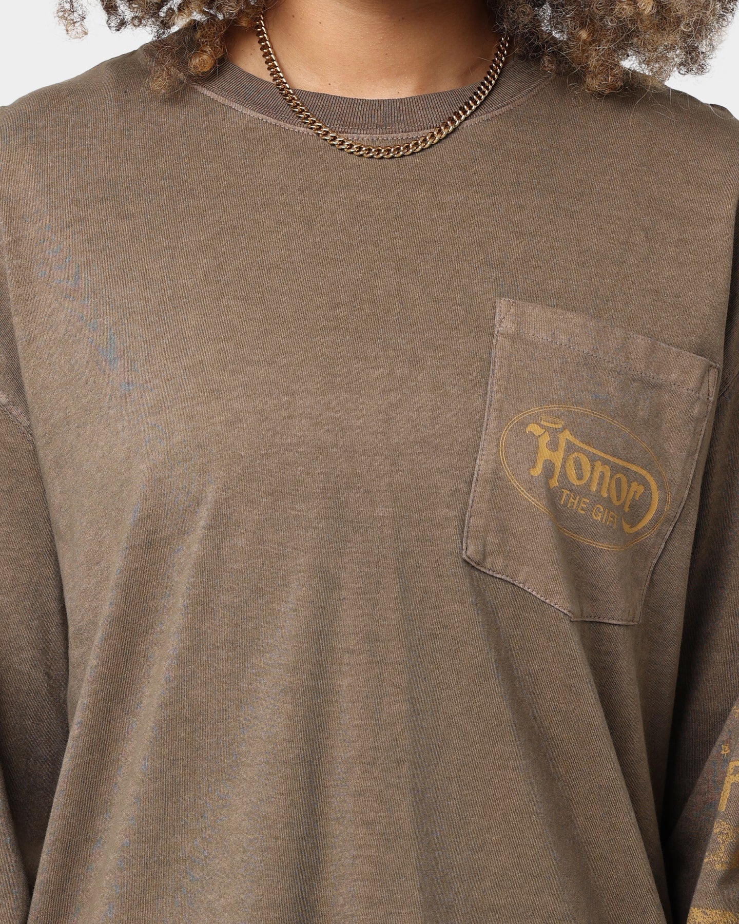 Honor The Gift Lucky Hand Long Sleeve T-Shirt Coyote Style001
