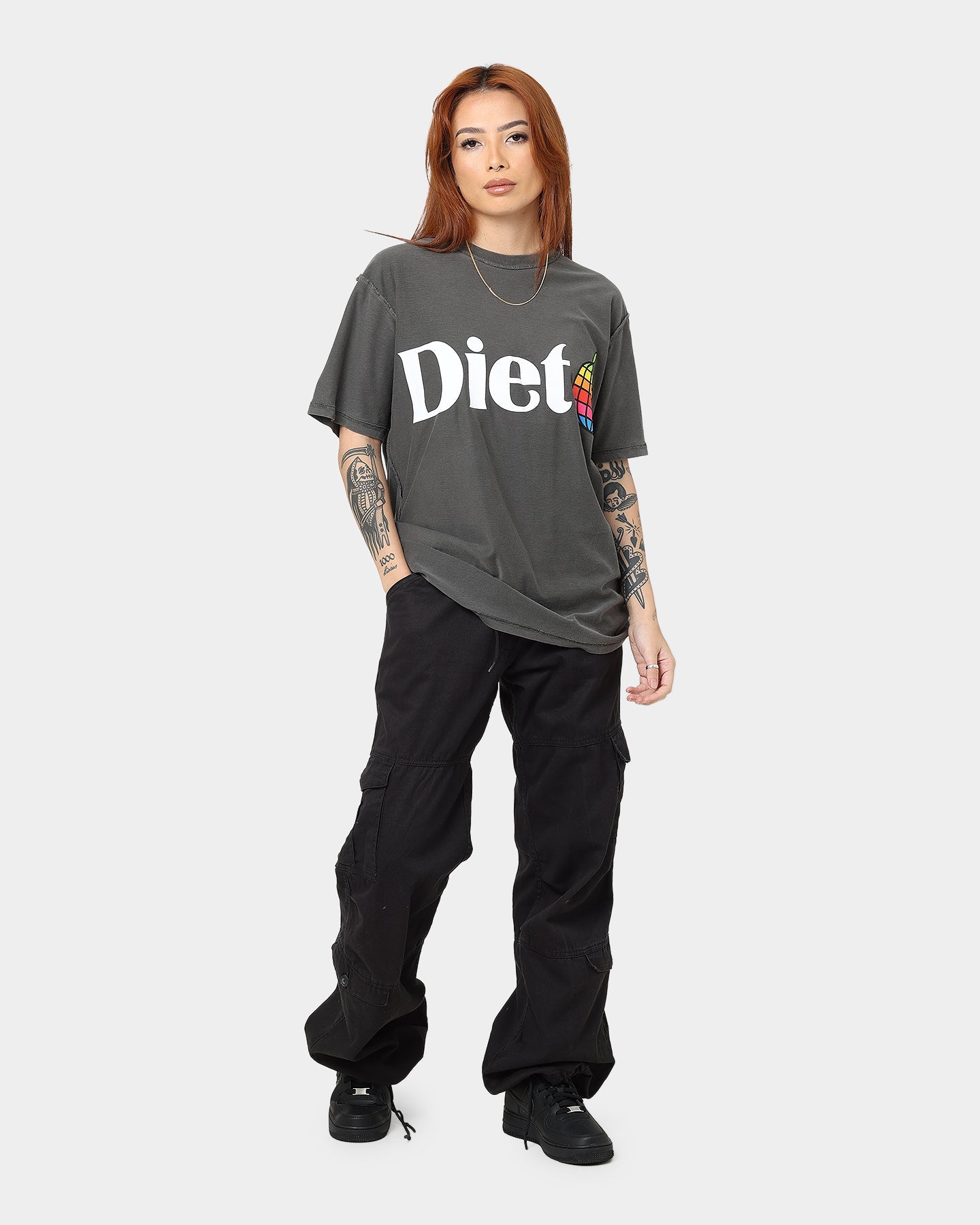 Diet Starts Monday Apple T-Shirt Vintage Black Style001