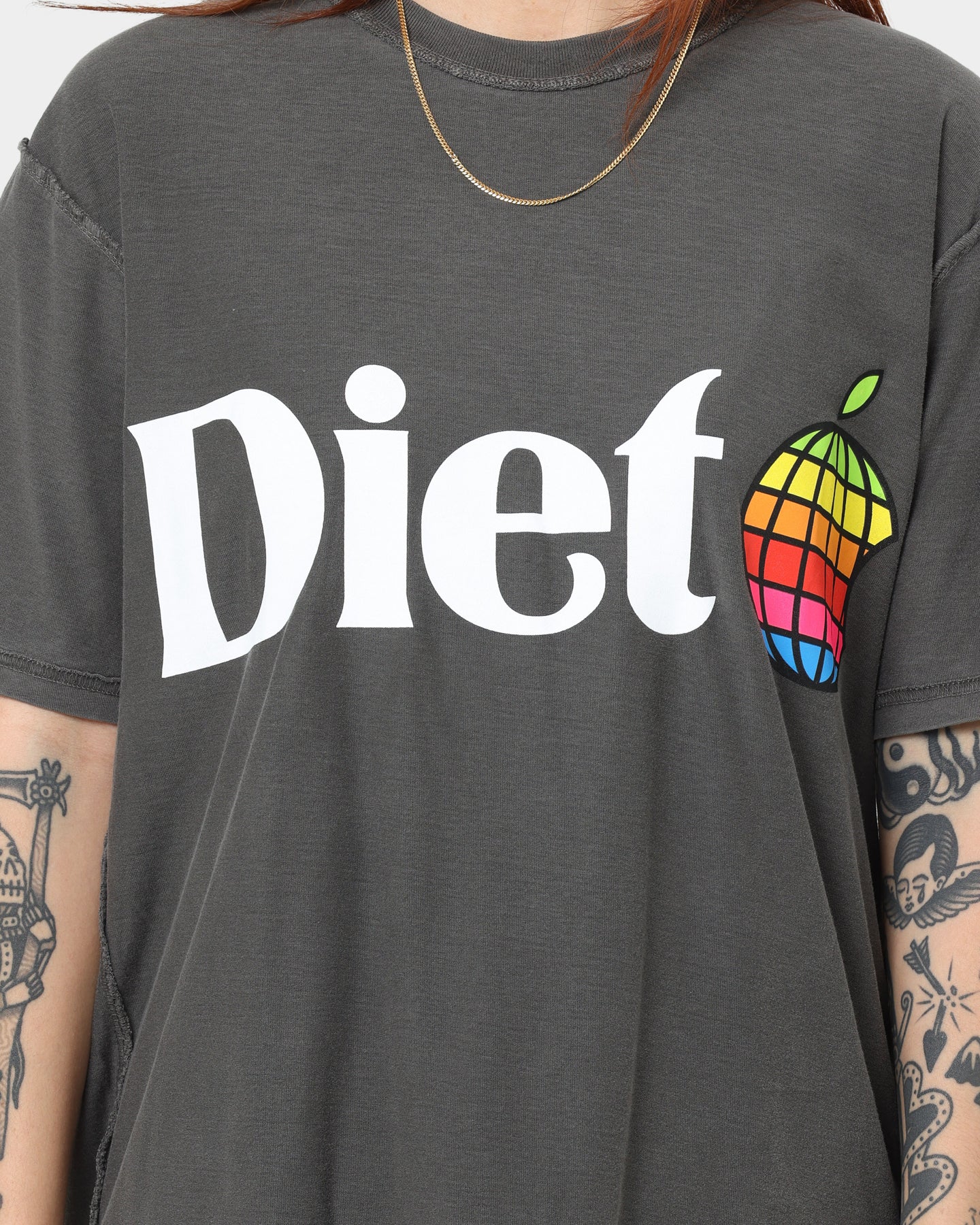 Diet Starts Monday Apple T-Shirt Vintage Black Style001