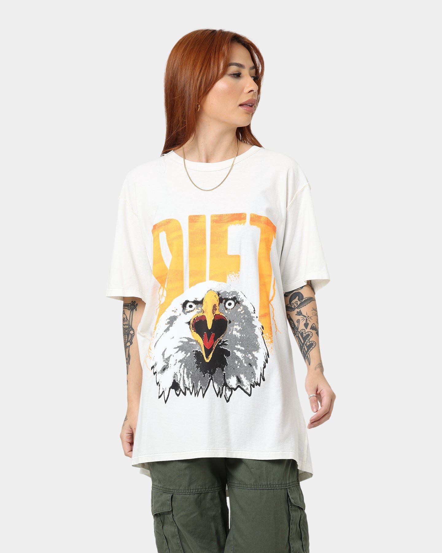 Diet Starts Monday Eagle T-Shirt Antique Style001