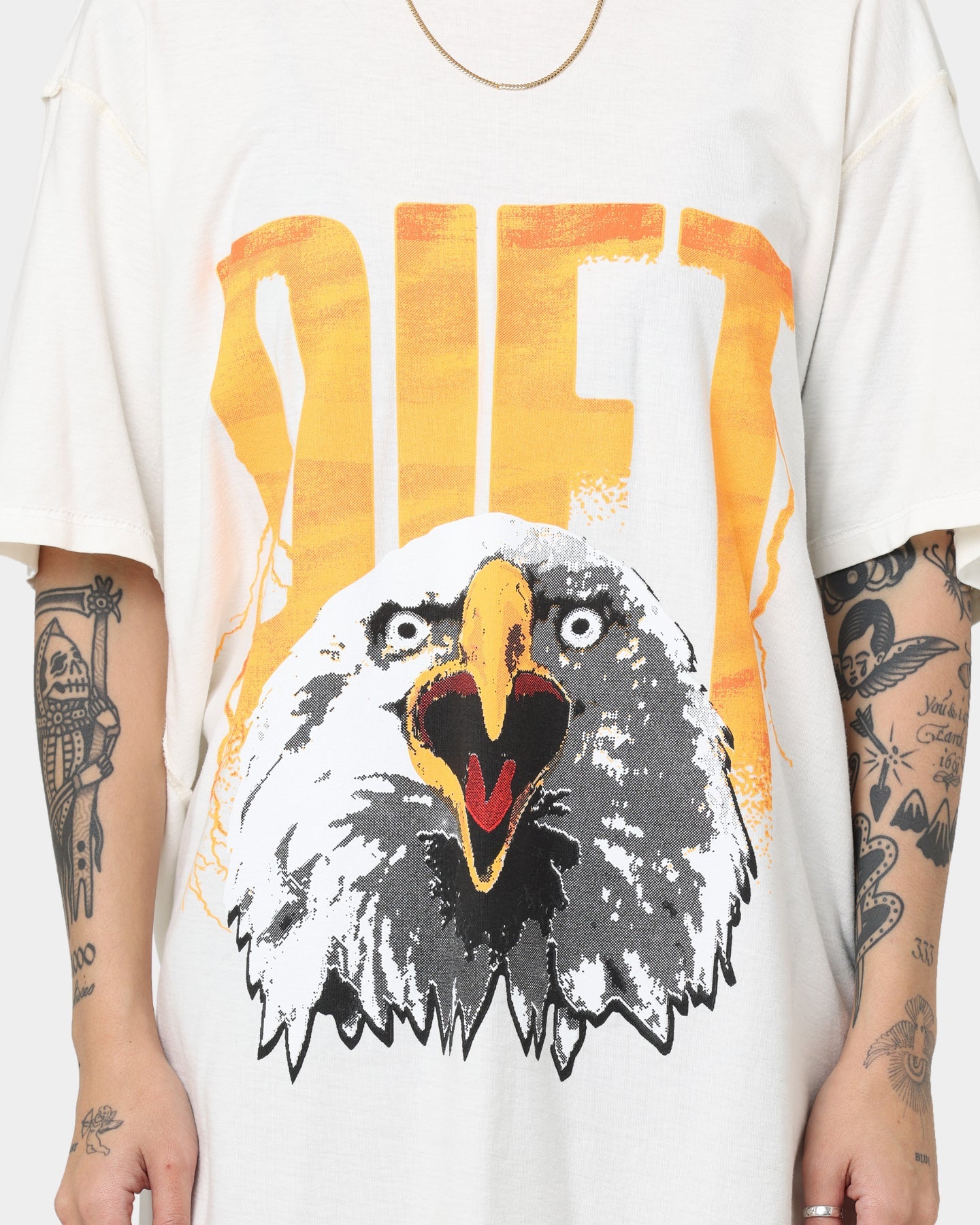 Diet Starts Monday Eagle T-Shirt Antique Style001