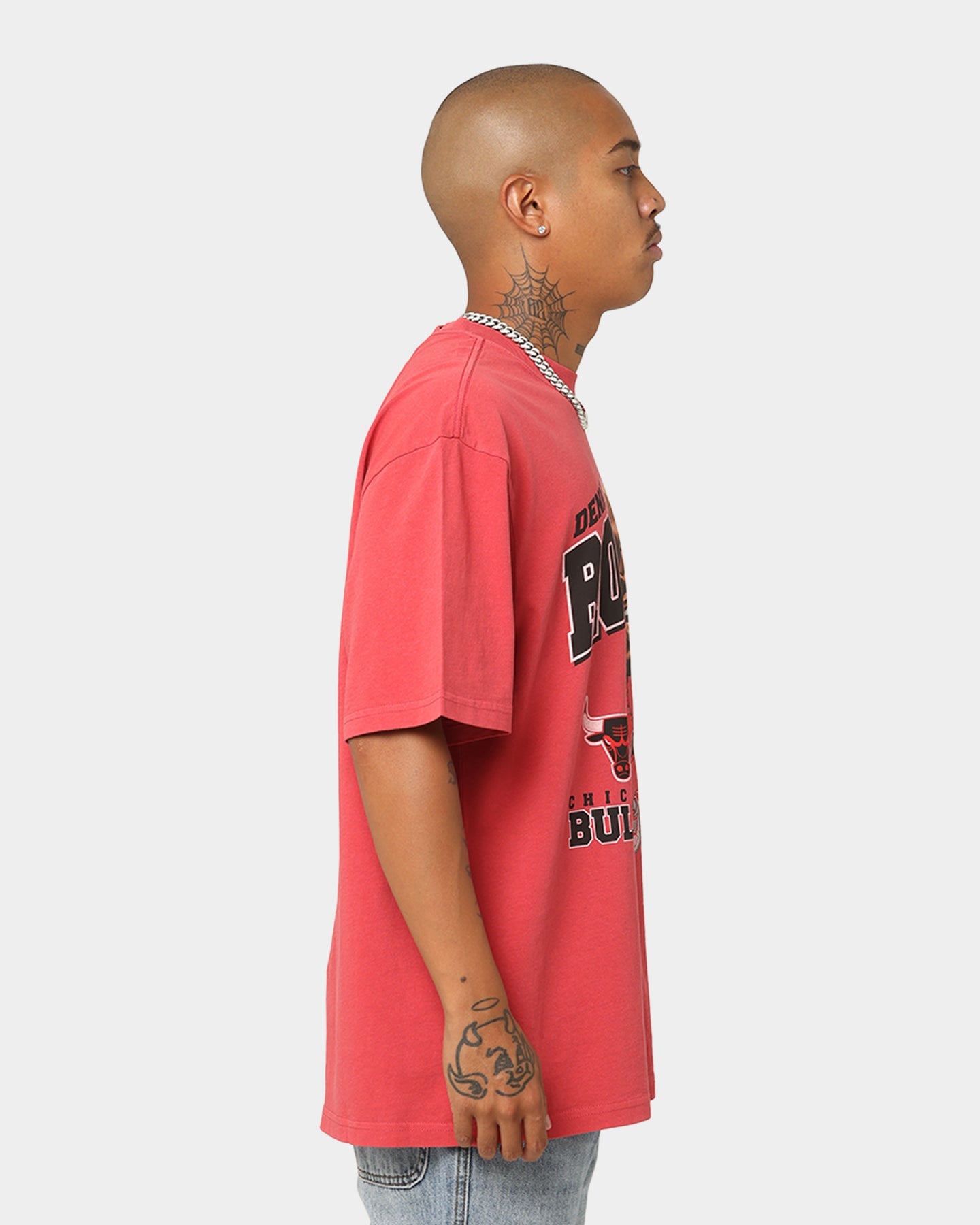 Mitchell & Ness Chicago Bulls Dennis Rodman Caricature T-Shirt Faded Red