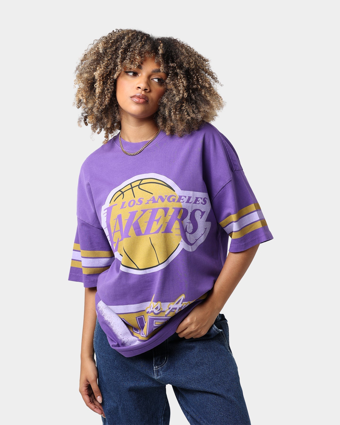 Mitchell & Ness Los Angeles Lakers Conference T-Shirt Faded Purple Style001