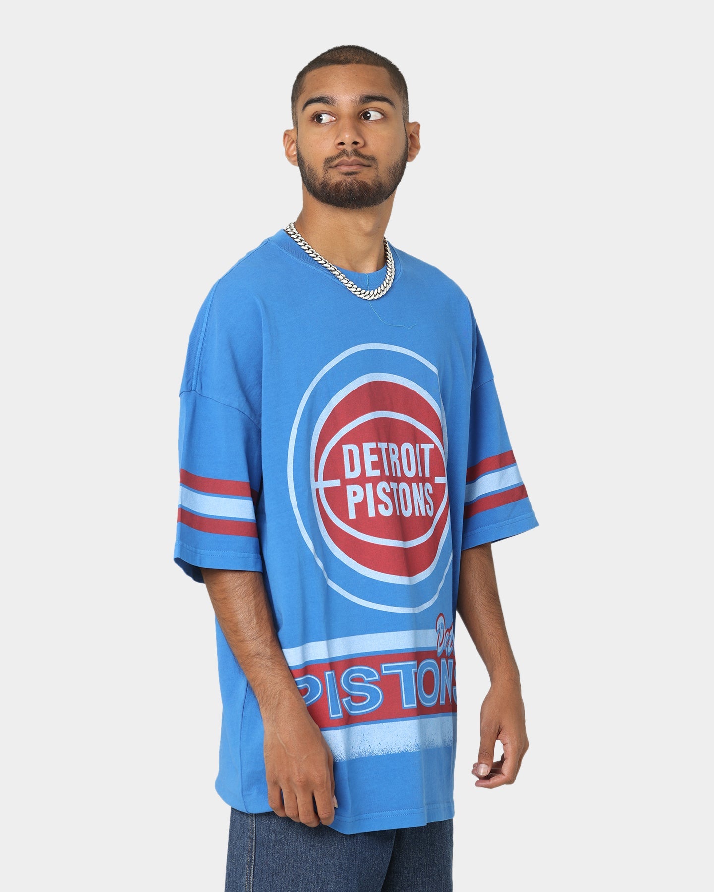 Mitchell & Ness Detroit Pistons Conference T-Shirt Faded Royal
