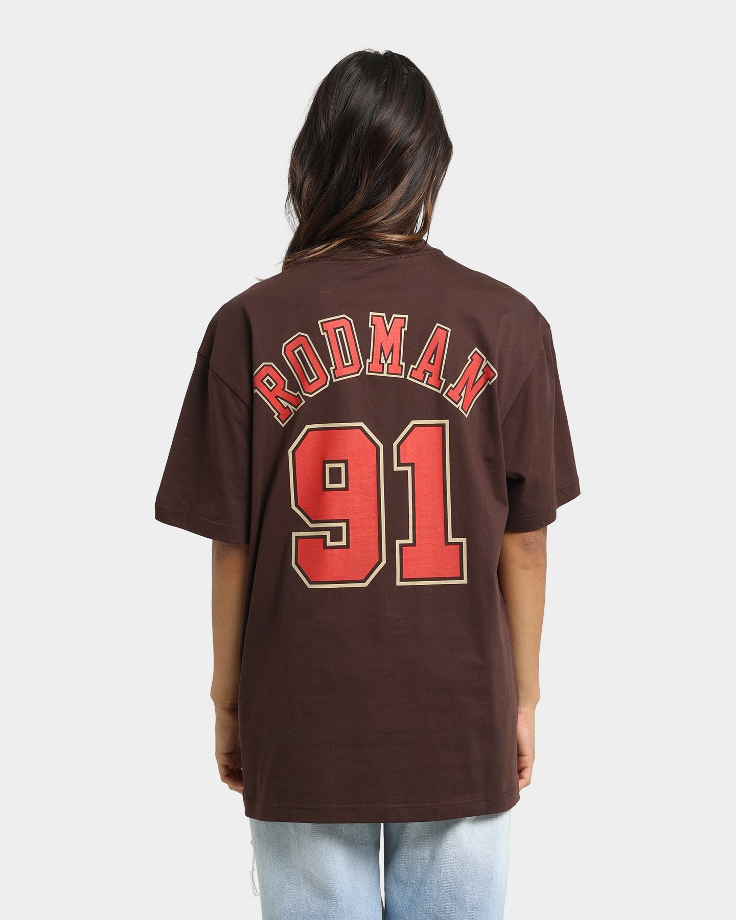 Mitchell & Ness Chicago Bulls Dennis Rodman #91 Lux Brown T-Shirt Baroque Brown Style001