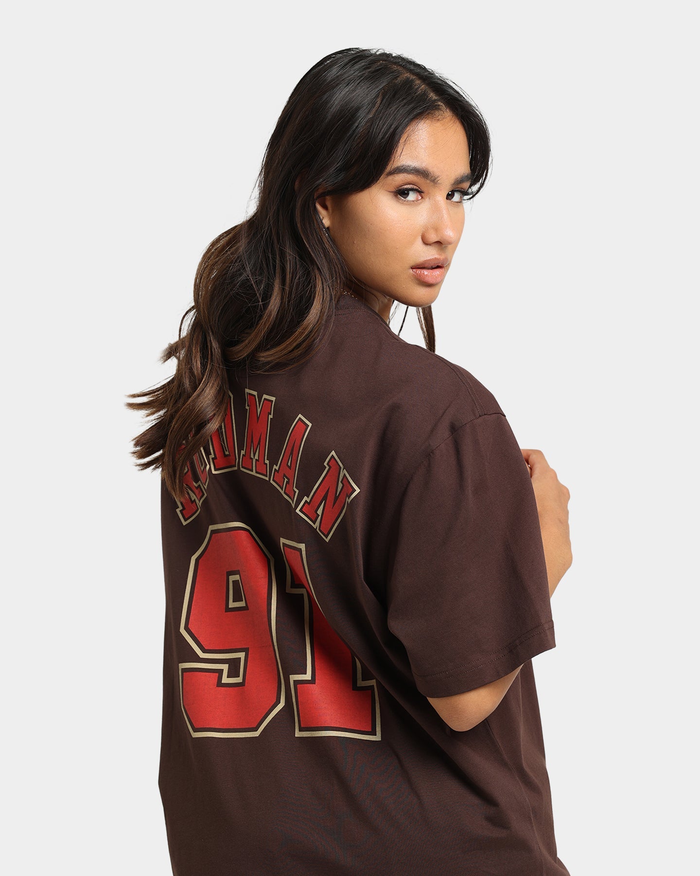 Mitchell & Ness Chicago Bulls Dennis Rodman #91 Lux Brown T-Shirt Baroque Brown Style001
