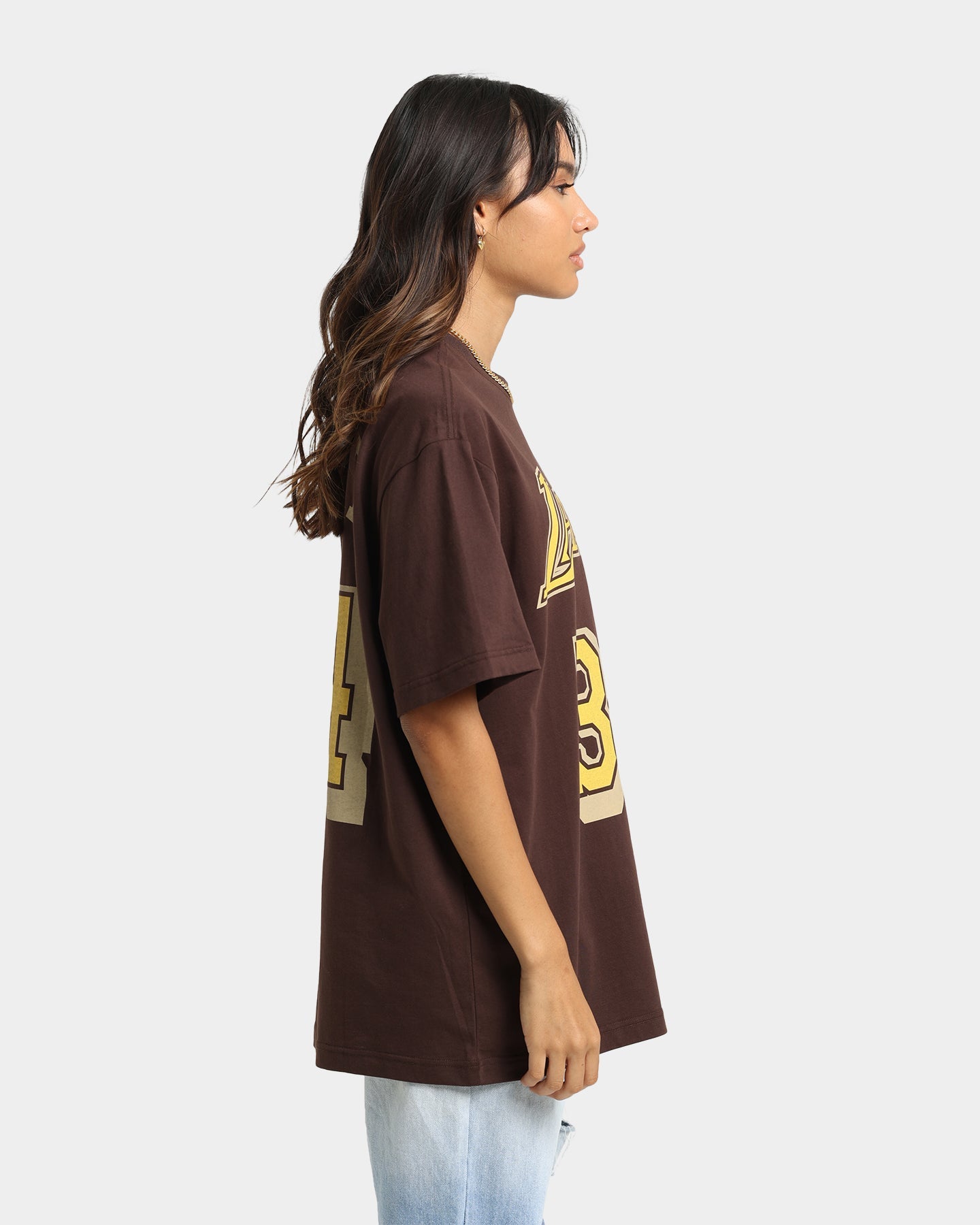 Mitchell & Ness Los Angeles Lakers Shaquille O'Neal #34 Lux Brown T-Shirt Baroque Brown Style001