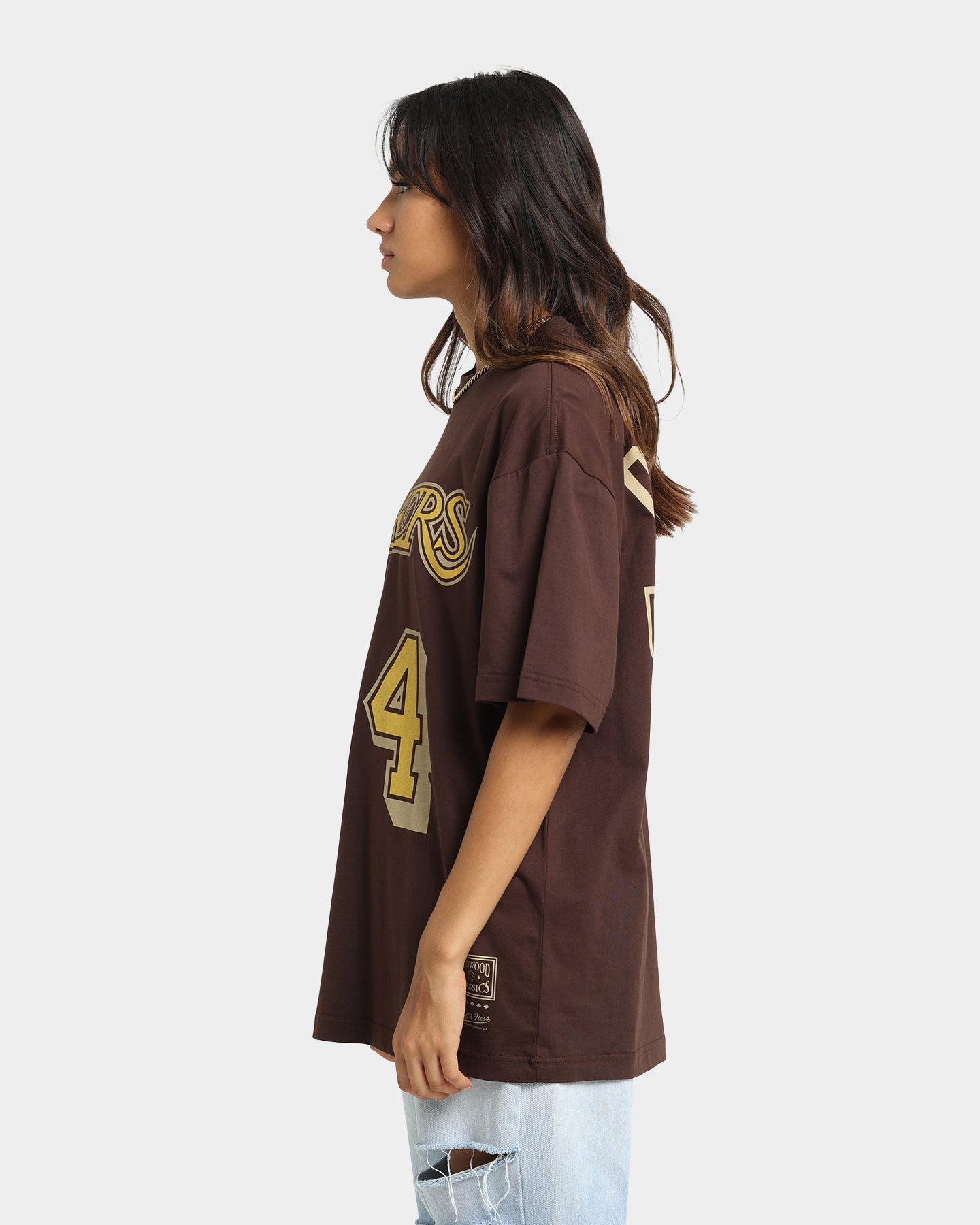 Mitchell & Ness Los Angeles Lakers Shaquille O'Neal #34 Lux Brown T-Shirt Baroque Brown Style001