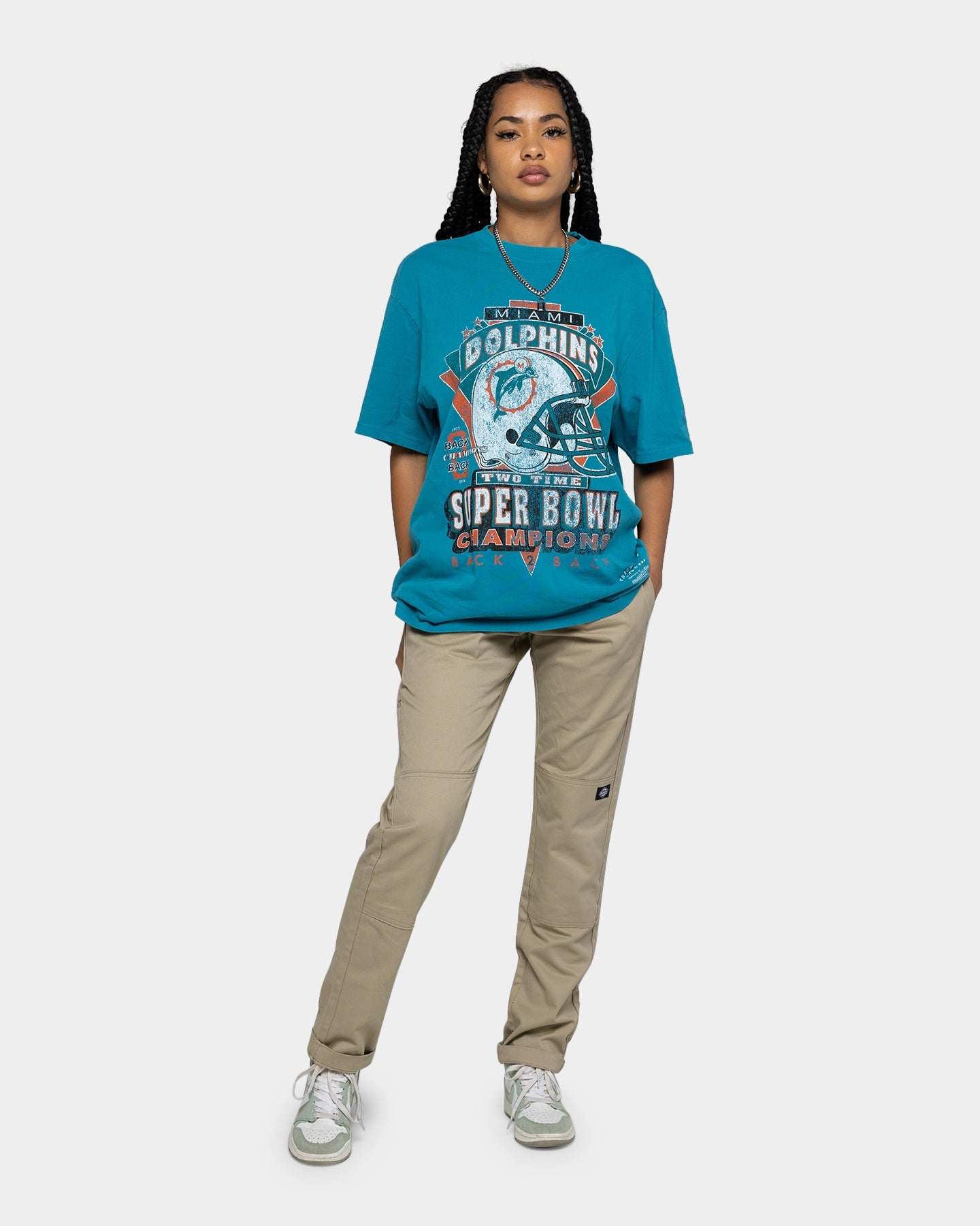 Mitchell & Ness Miami Dolphins Vintage Superbowl T-Shirt Faded Teal Style001