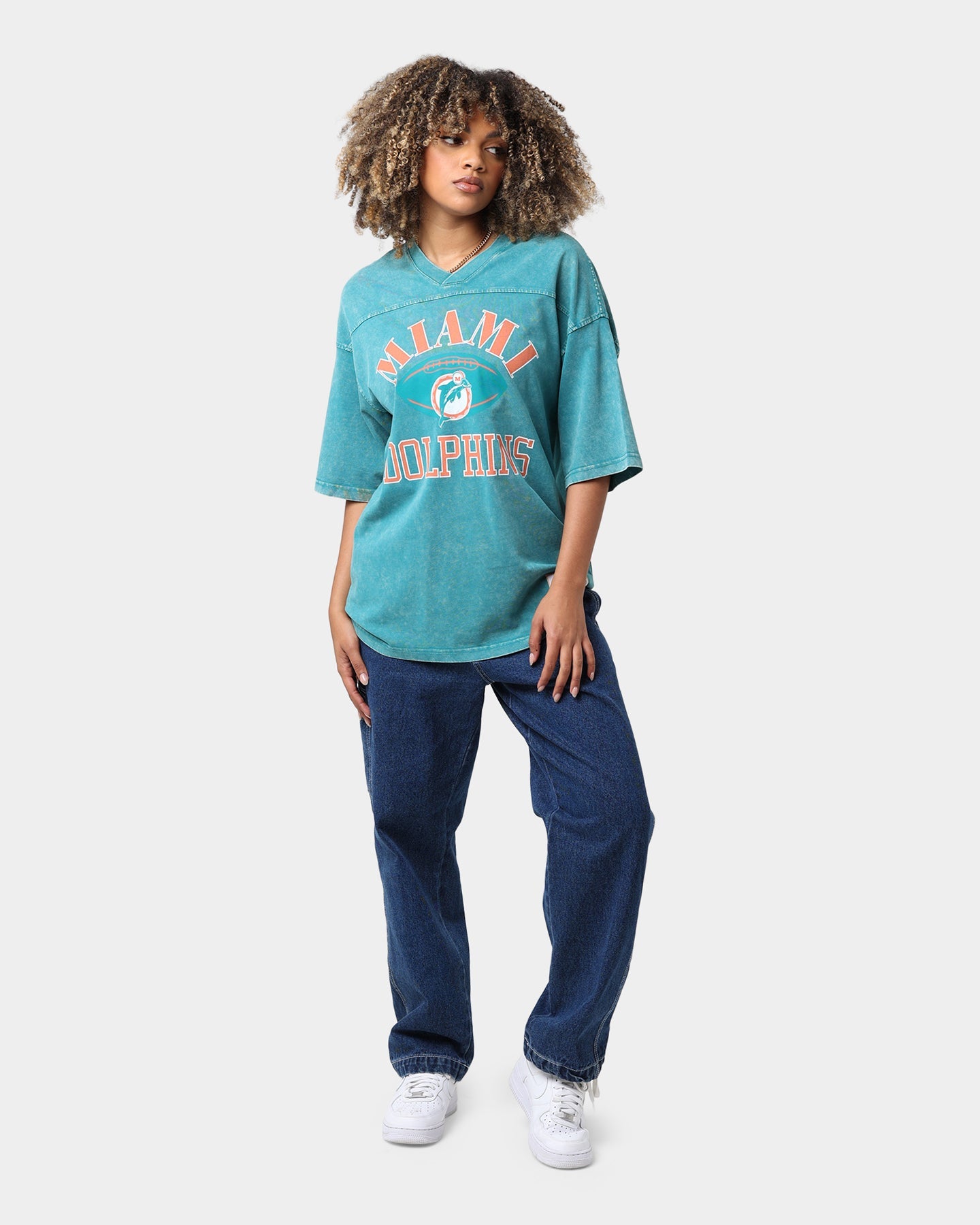 Mitchell & Ness Miami Dolphins Winners Oversized T-Shirt Faded Teal Style001