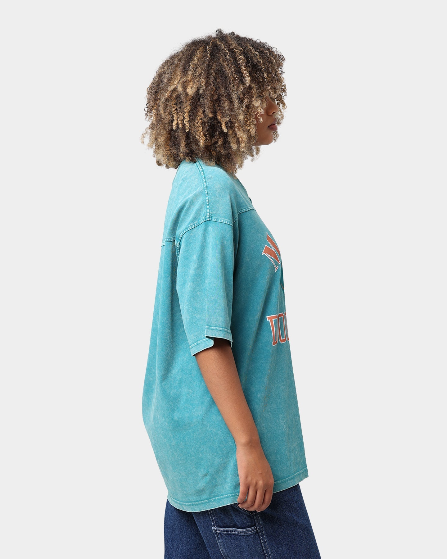 Mitchell & Ness Miami Dolphins Winners Oversized T-Shirt Faded Teal Style001