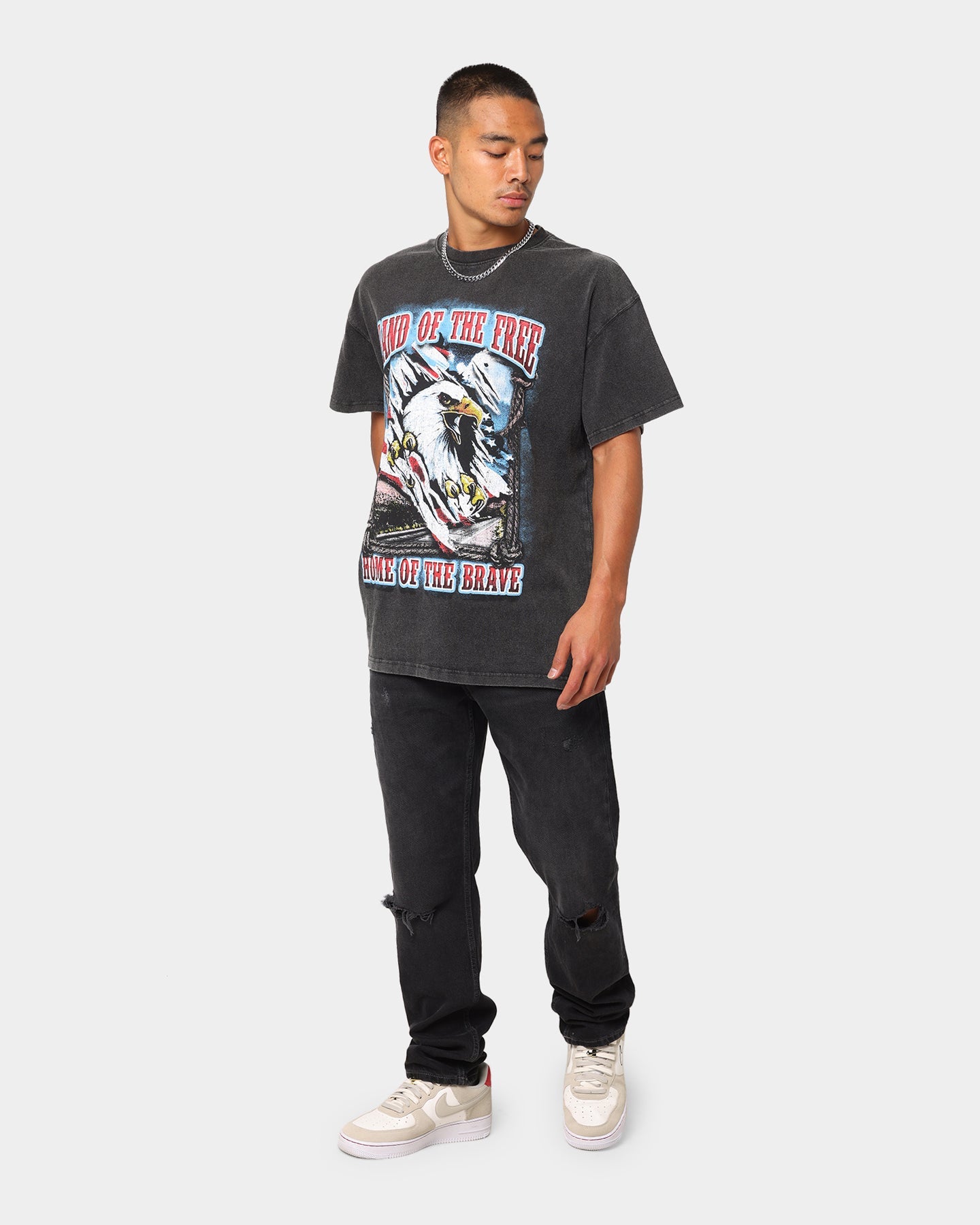 American Thrift Land Of The Free Vintage T-Shirt Black Wash