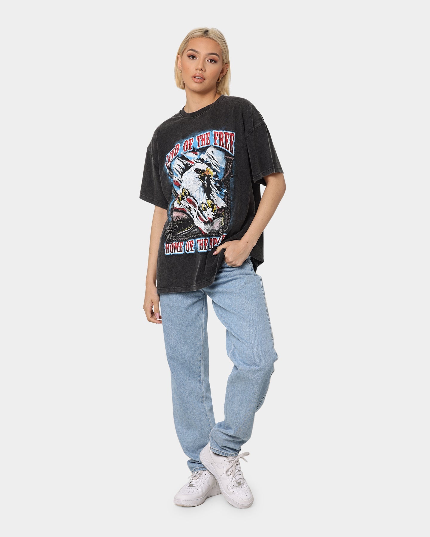 American Thrift Land Of The Free Vintage T-Shirt Black Wash Style001