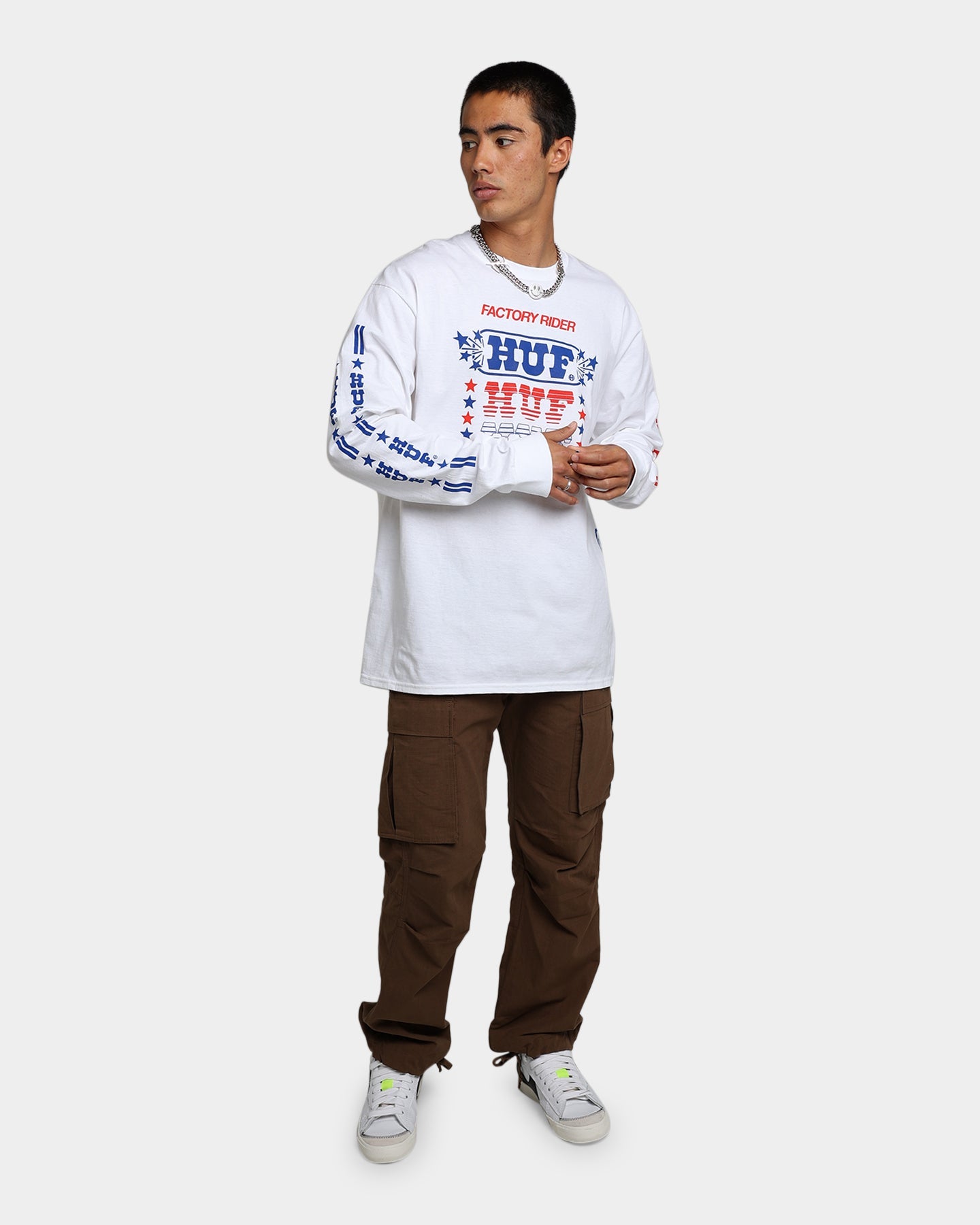 HUF Factory Rider Long Sleeve T-Shirt White