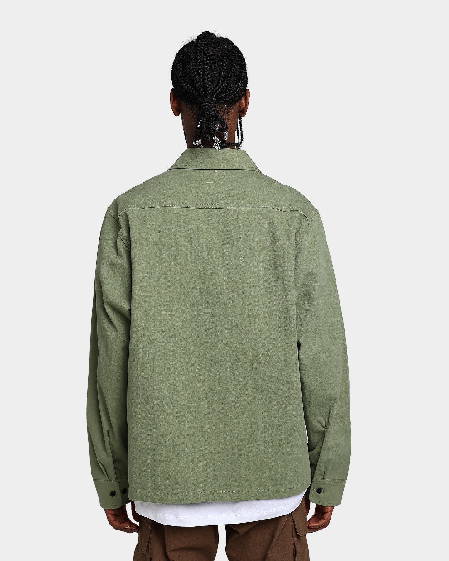 HUF Split Zip Work Shirt Olive