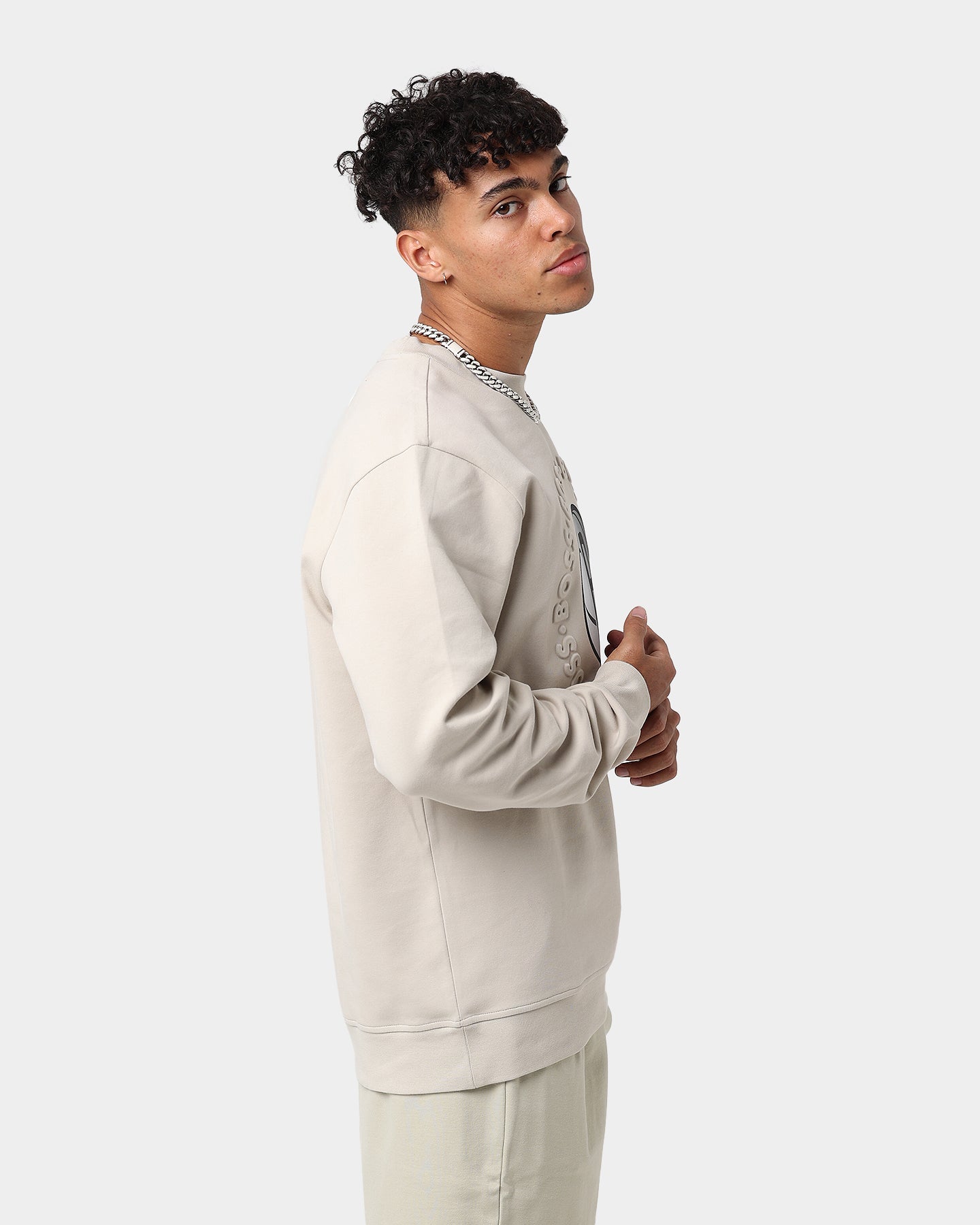 Hugo Boss Hugo Boss X NBA Basic Brooklyn Nets Crewneck Sweatshirt Light Beige
