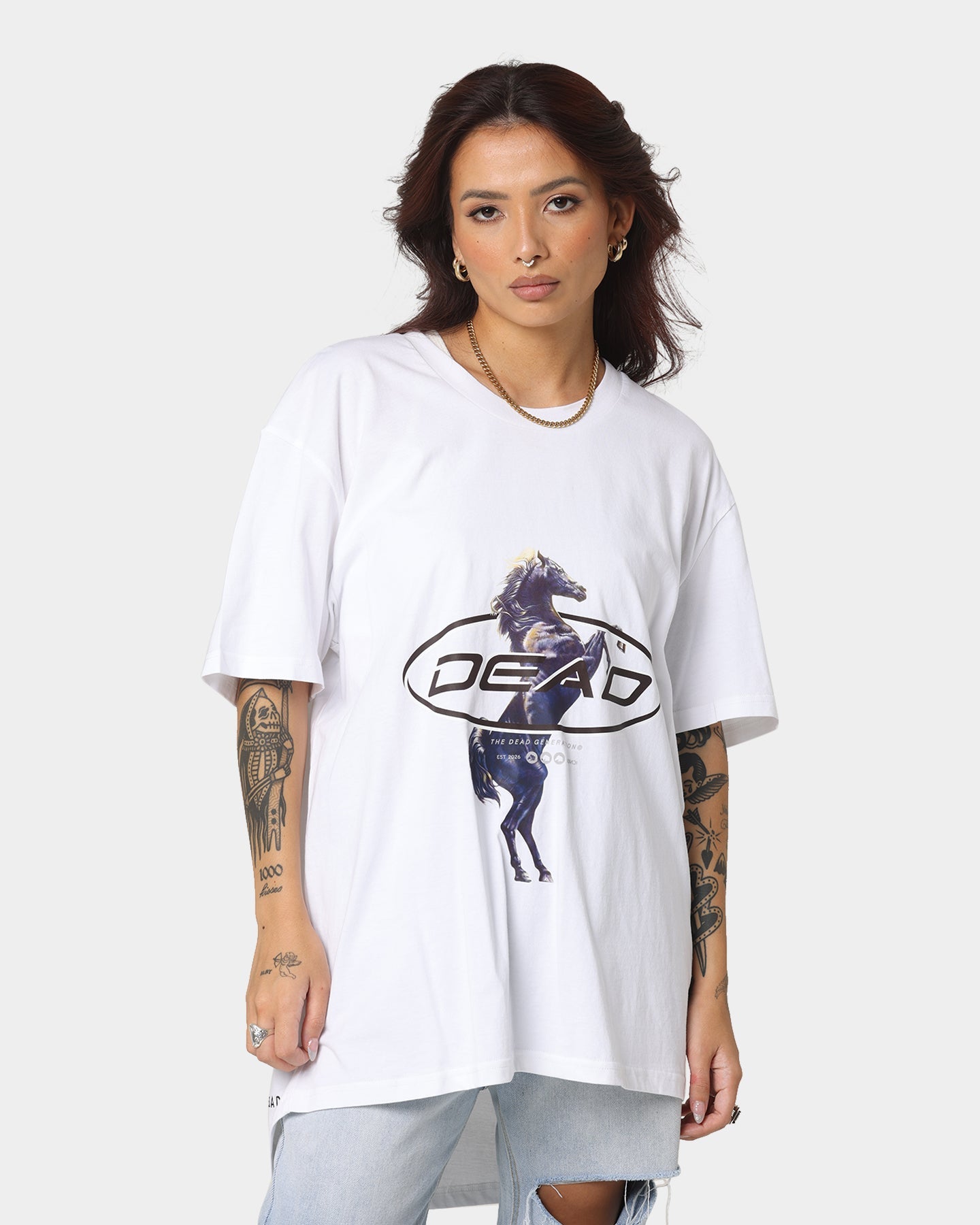 Dead Studios Till We Ride T-Shirt White/Black Style001