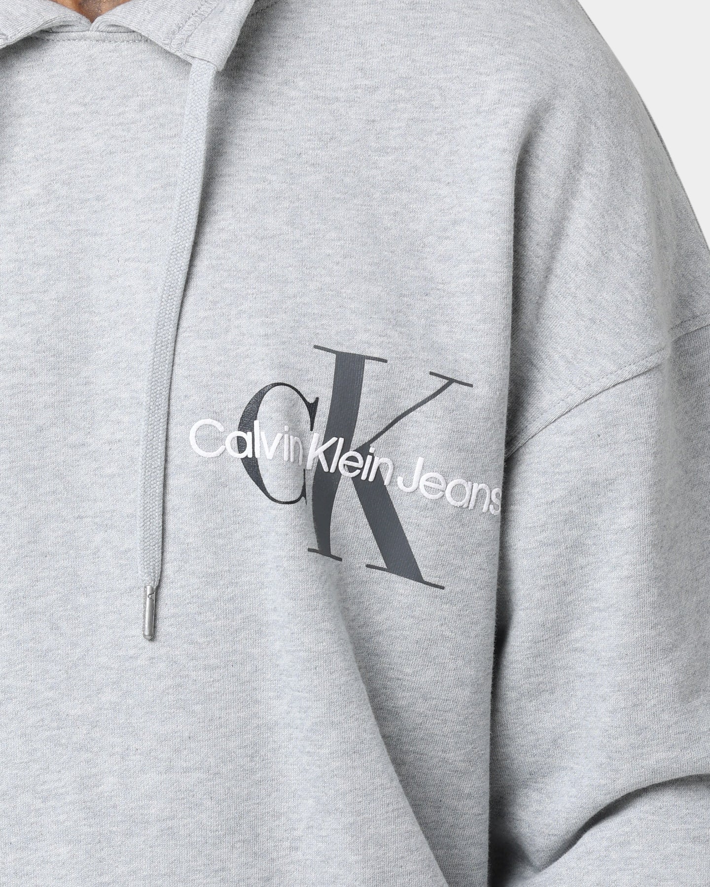 Calvin Klein Monogram Funnel Neck Sweatshirt Light Grey Heat