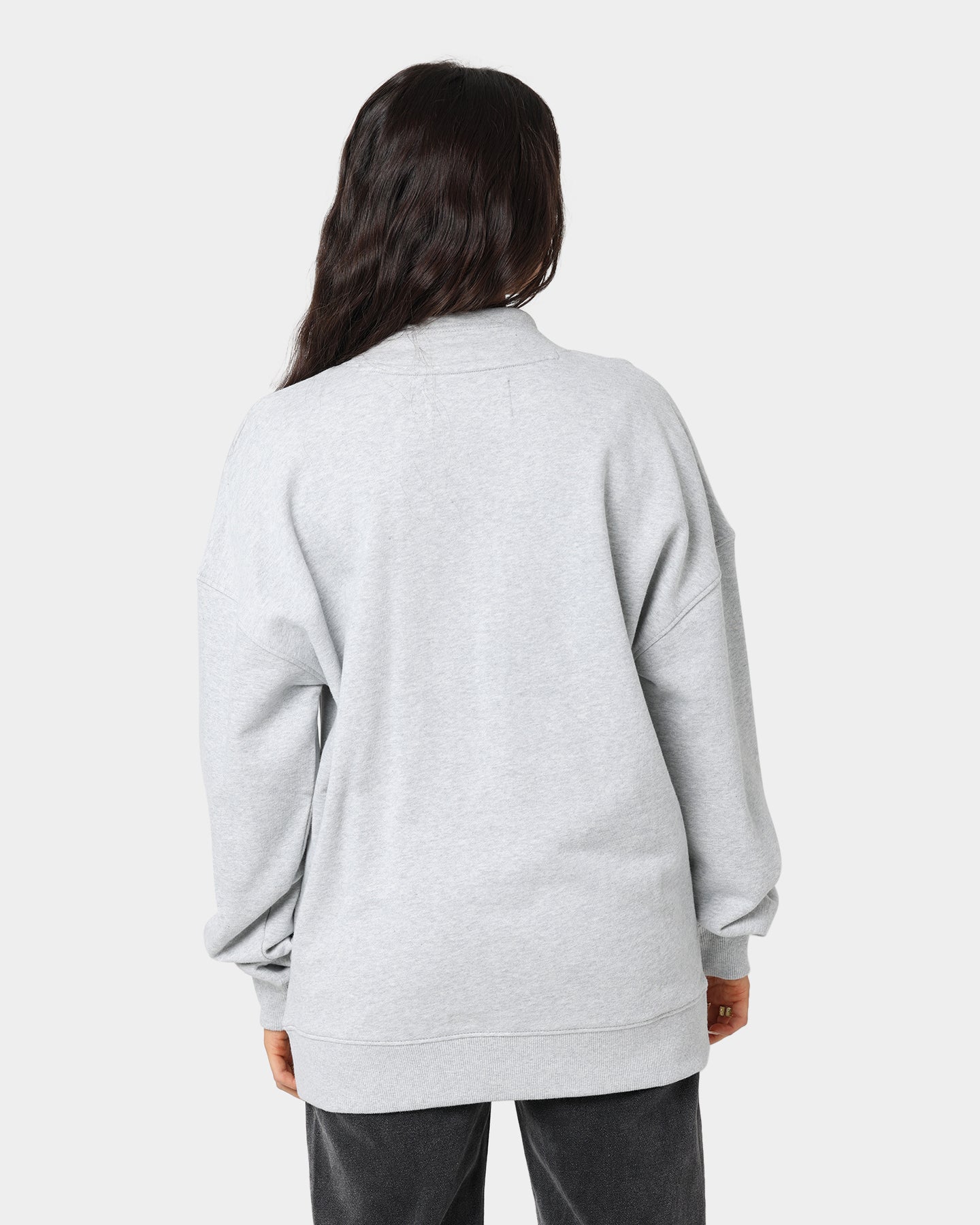 Calvin Klein Monogram Funnel Neck Sweatshirt Light Grey Heat Style001