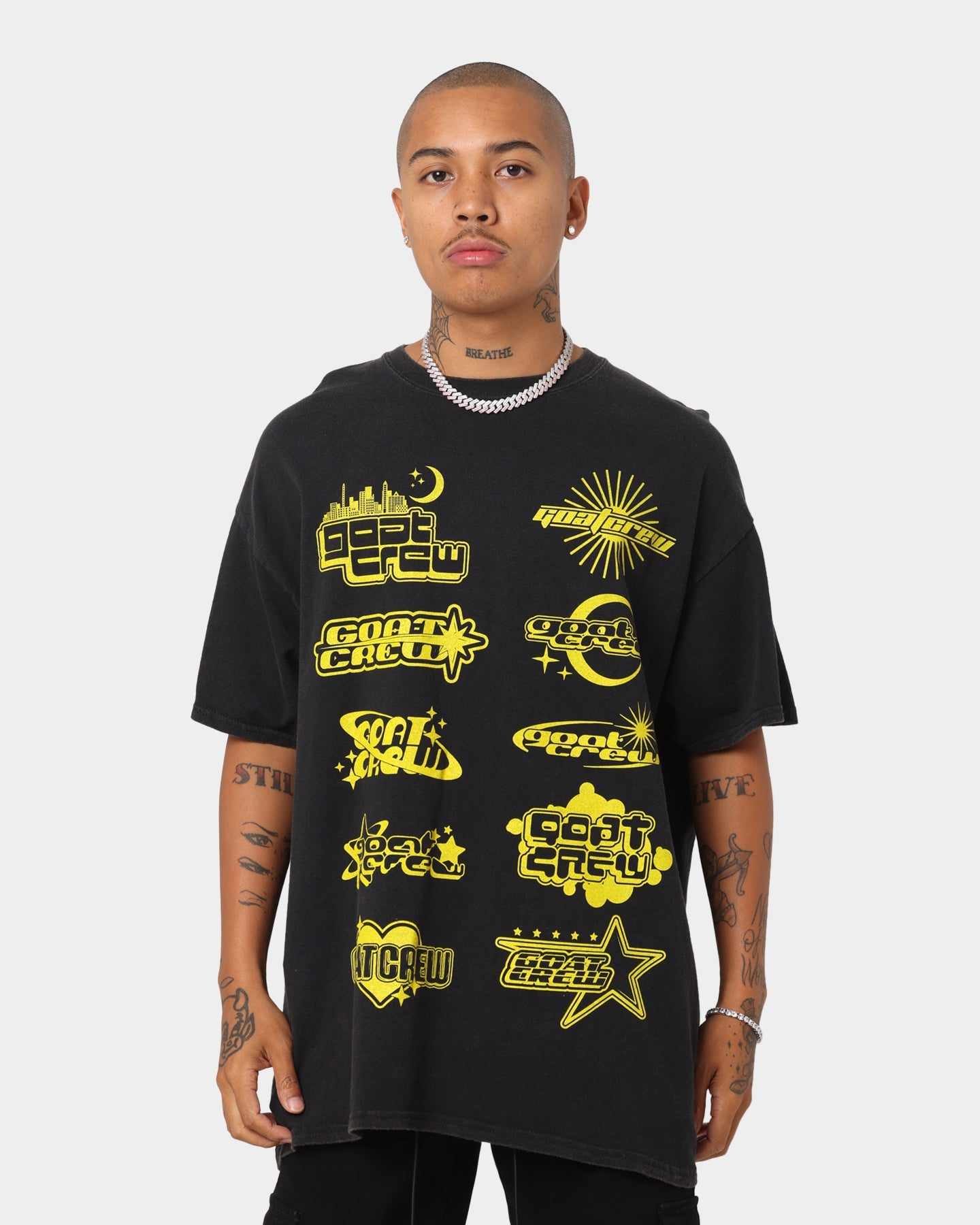 Goat Crew Black Lightning Vintage T-Shirt Black Wash