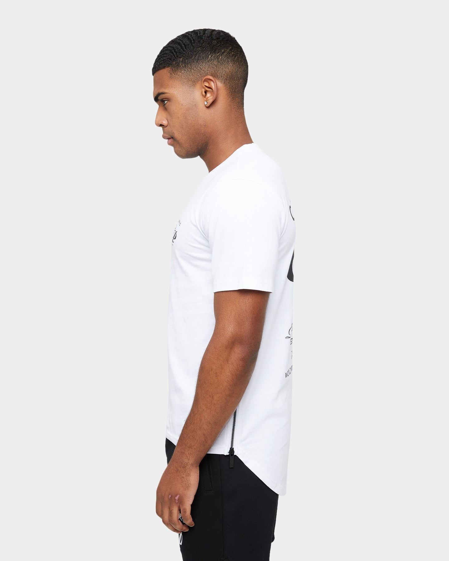 Carre Revolution Zip Drop Tail T-Shirt White