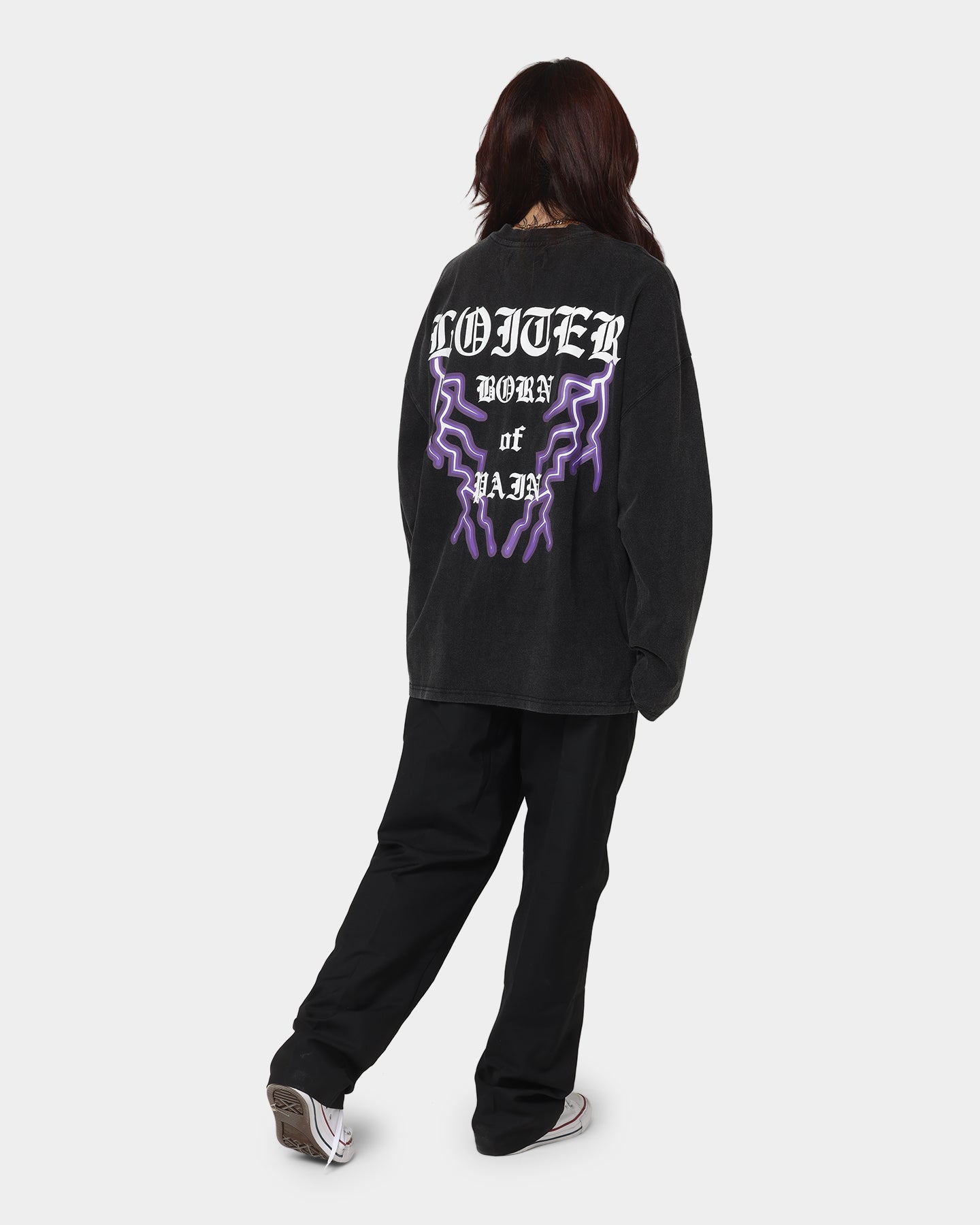 Loiter Born Of Pain Long Sleeve T-Shirt Black Style001