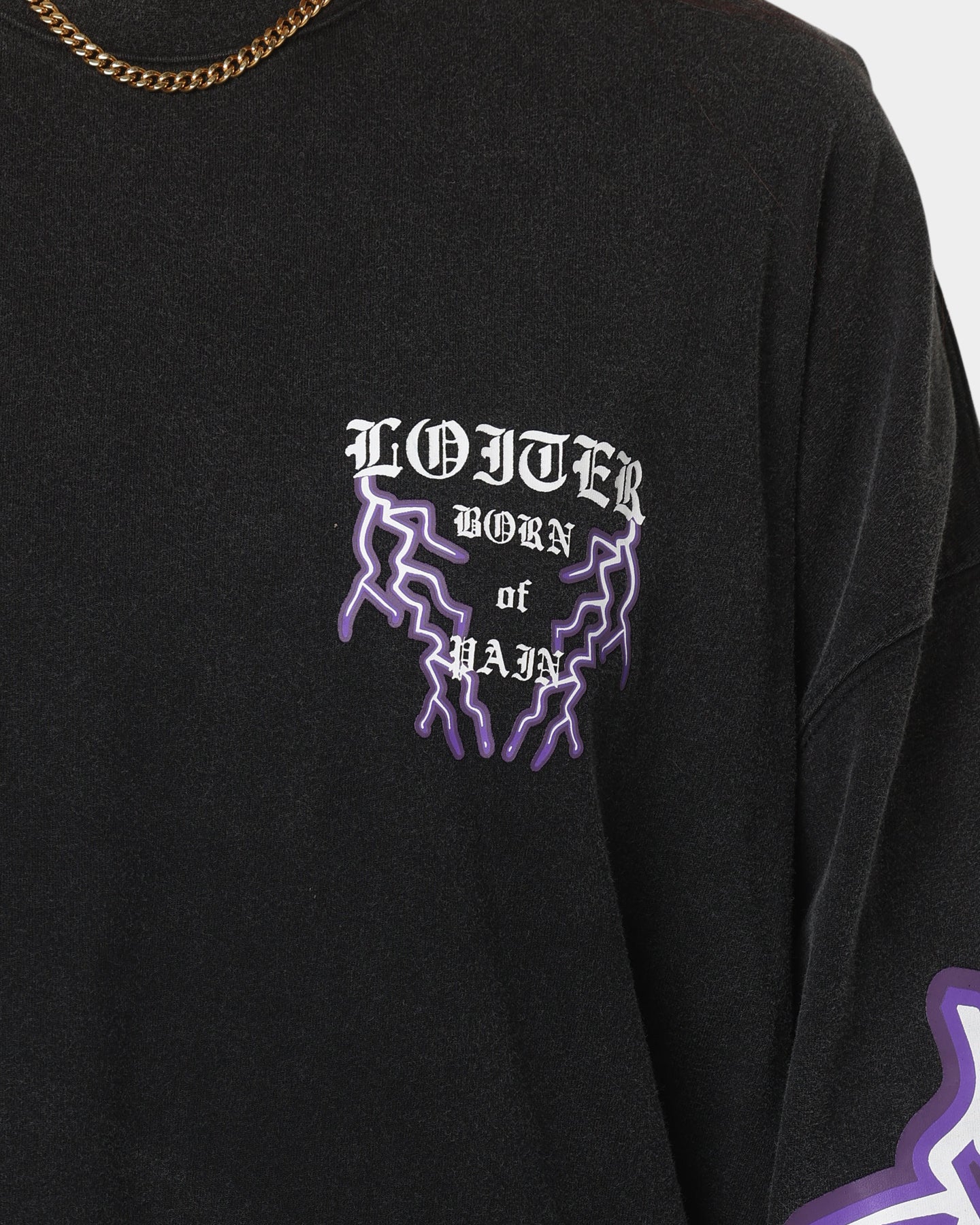 Loiter Born Of Pain Long Sleeve T-Shirt Black Style001