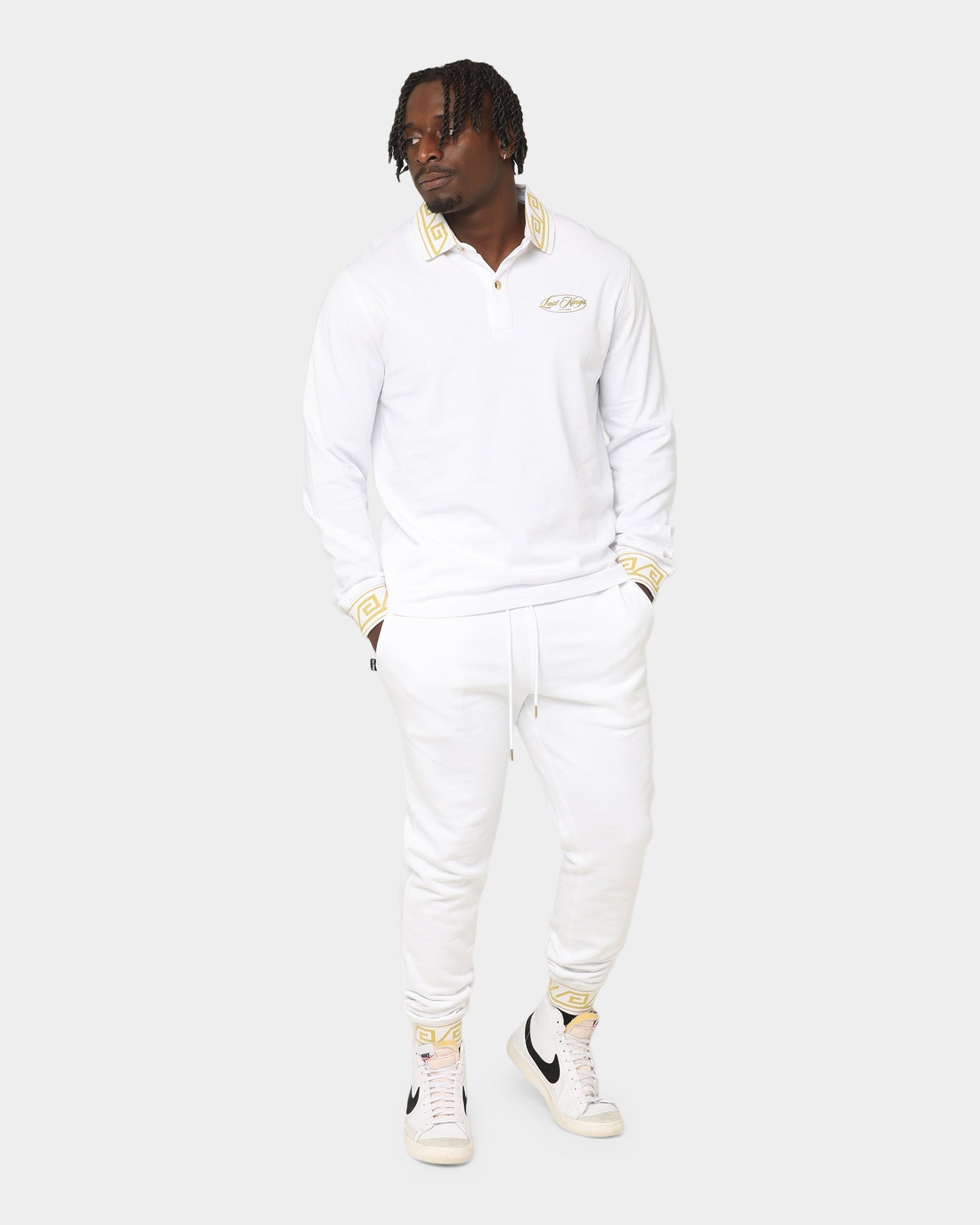 Last Kings City Of Angels Long Sleeve Polo Shirt White