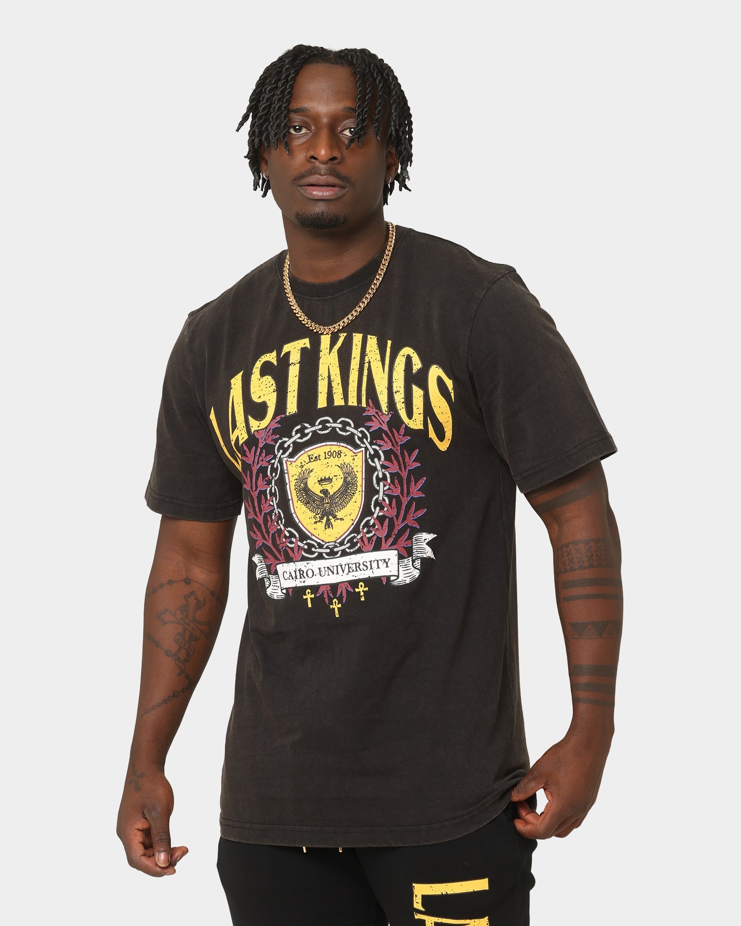 Last Kings Cairo University Short Sleeve T-Shirt Vintage Black