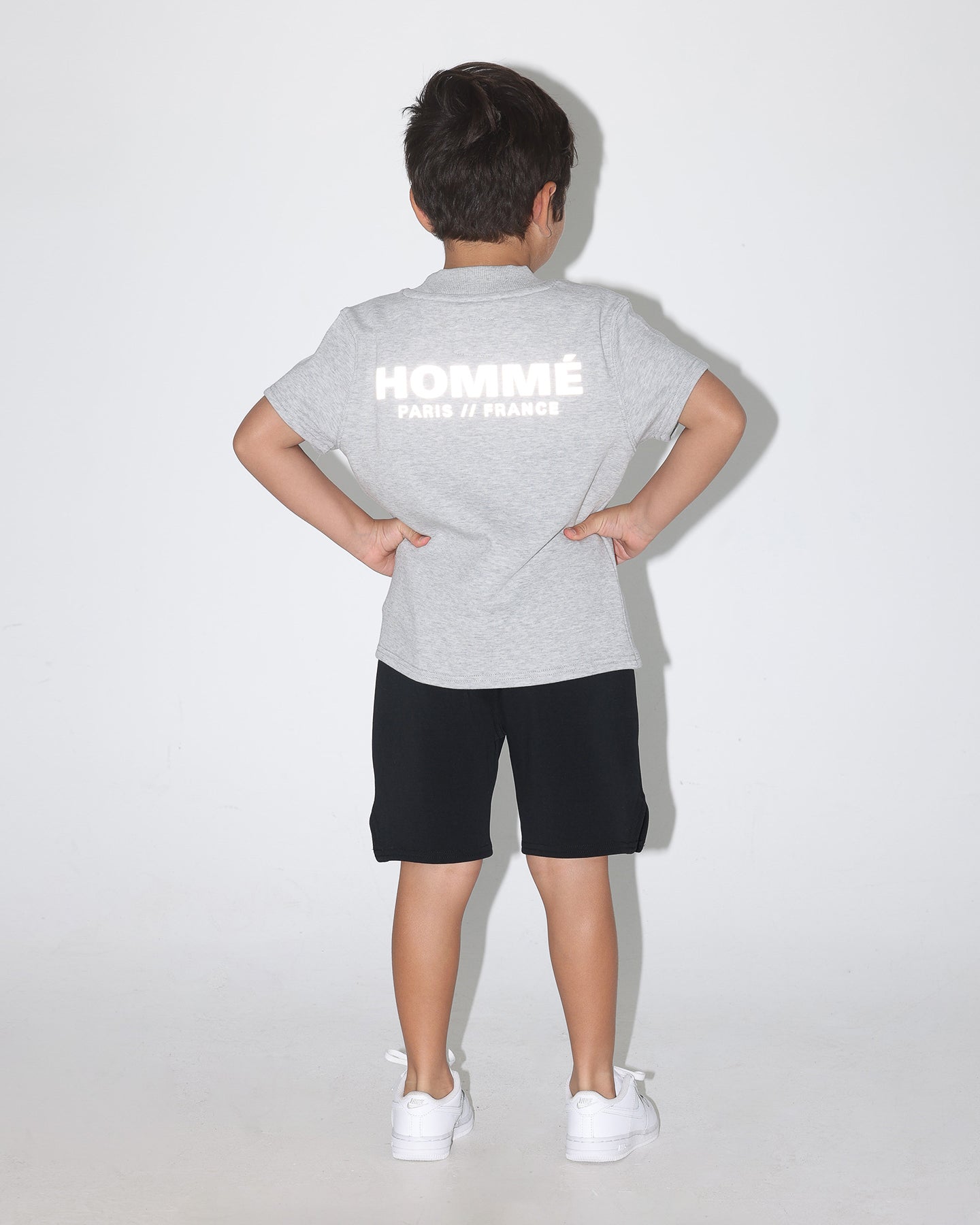 Lil Homme Kids' Motion Oversized Short Sleeve T-Shirt Set Grey/Black