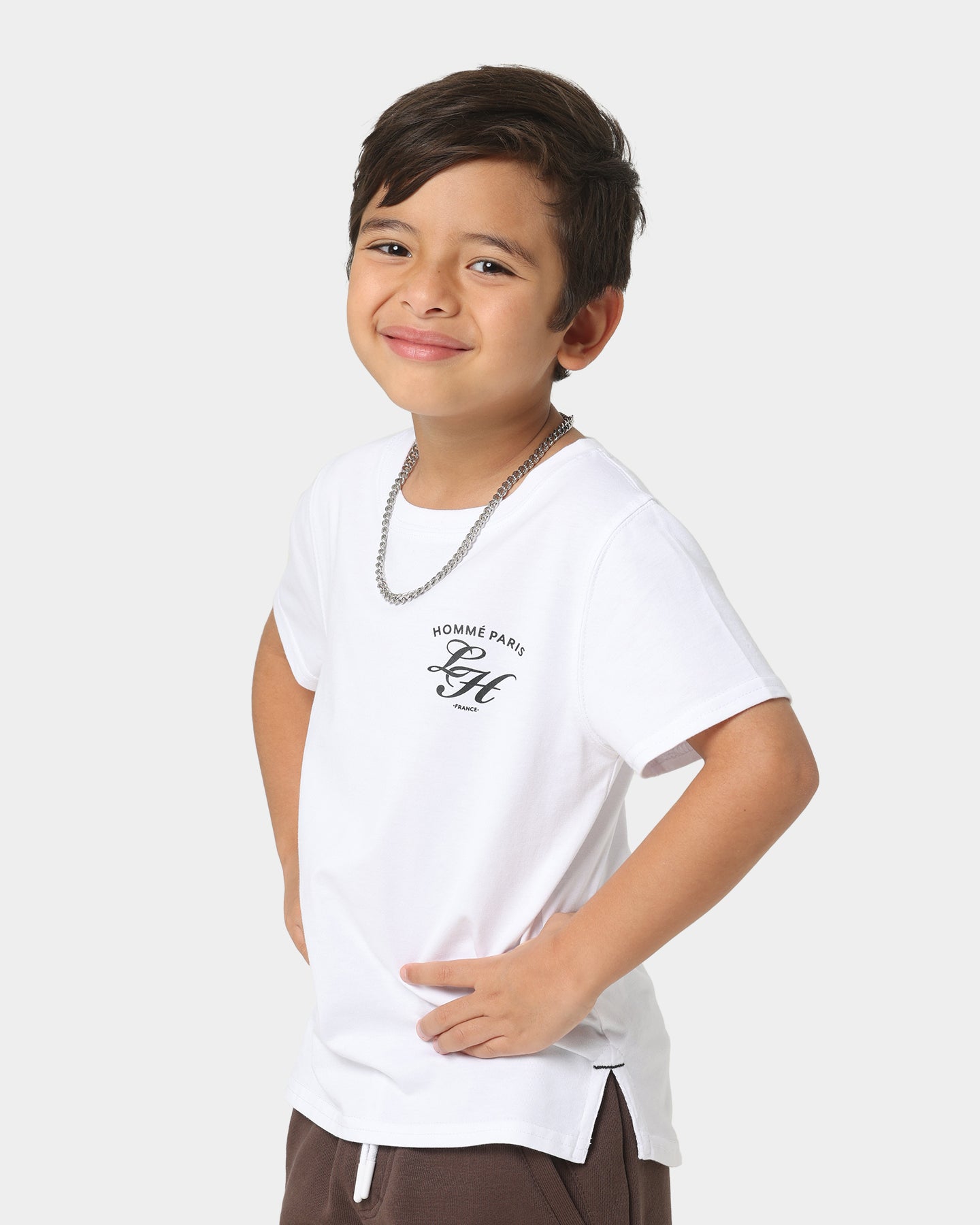 Lil Homm√© Kids' Revolution Droptail Short Sleeve T-Shirt White