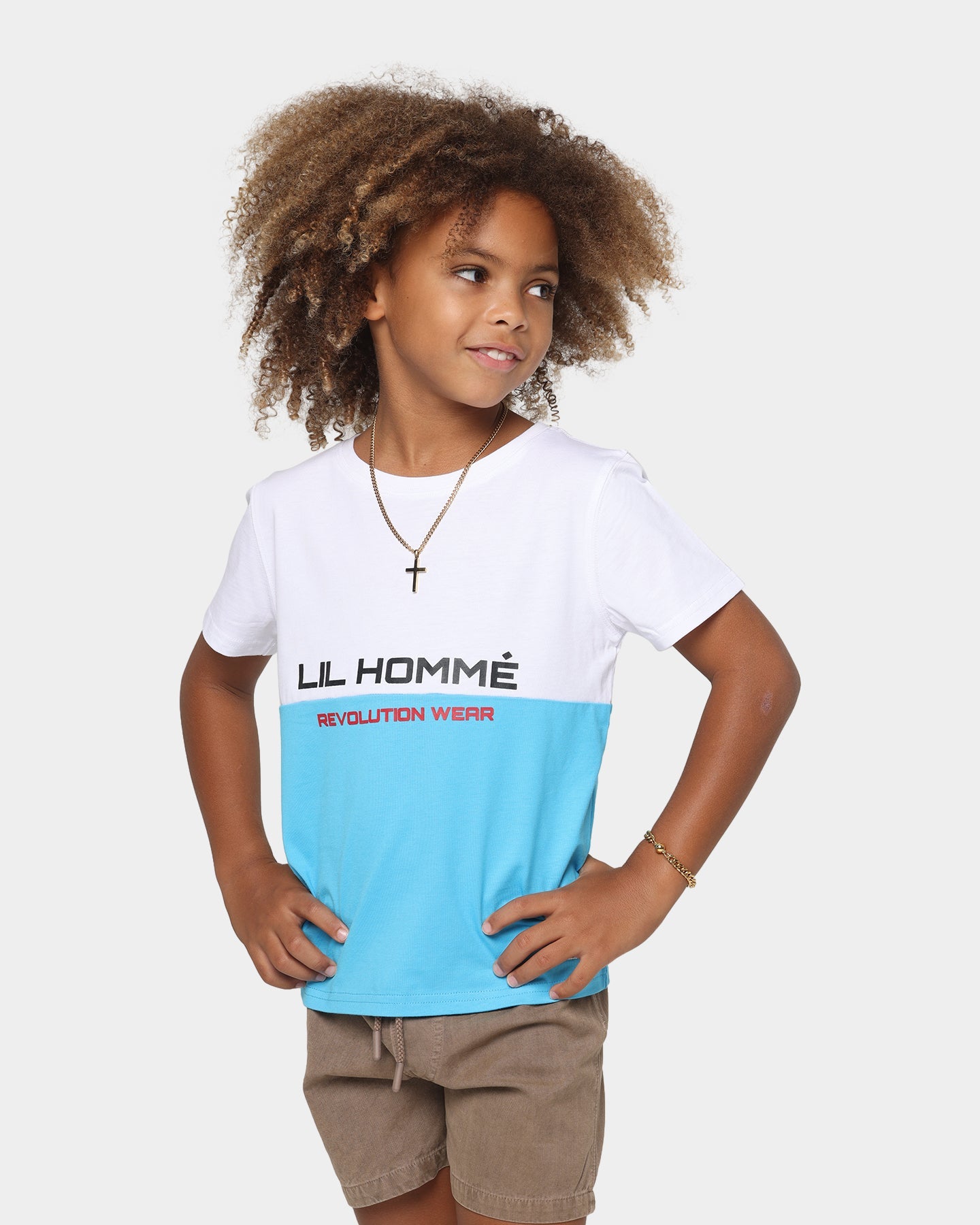 Lil Homme Kids' Revolution Wear Classic T-Shirt Baby Blue