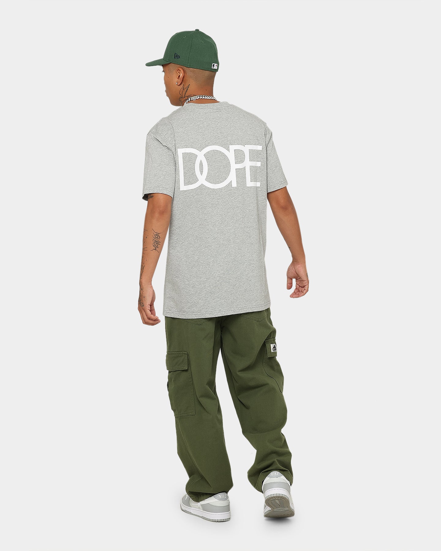 DOPE Core Logo T-Shirt Grey Marle/White
