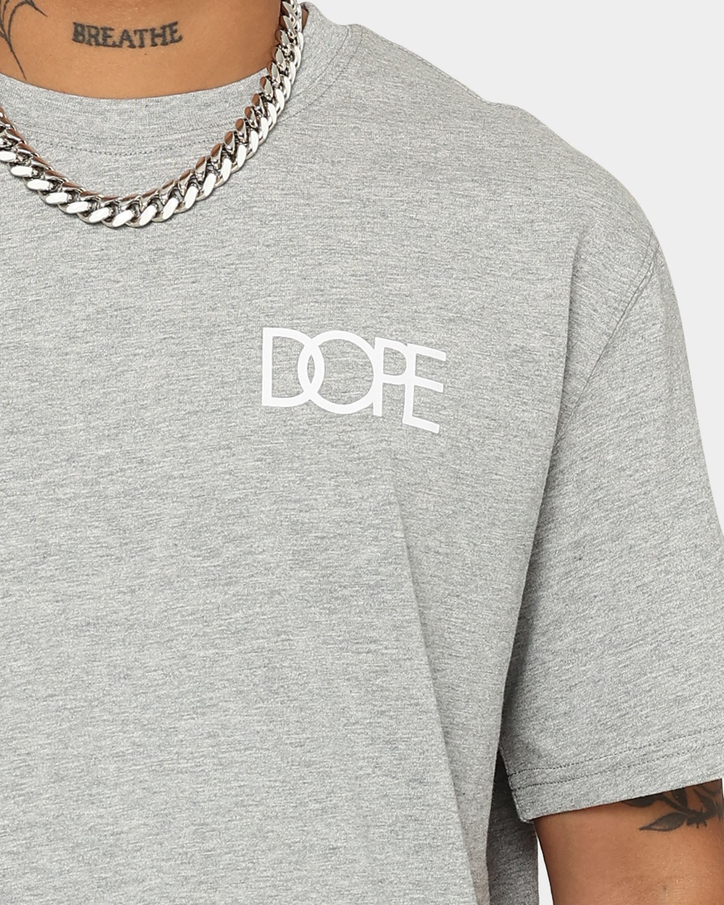 DOPE Core Logo T-Shirt Grey Marle/White