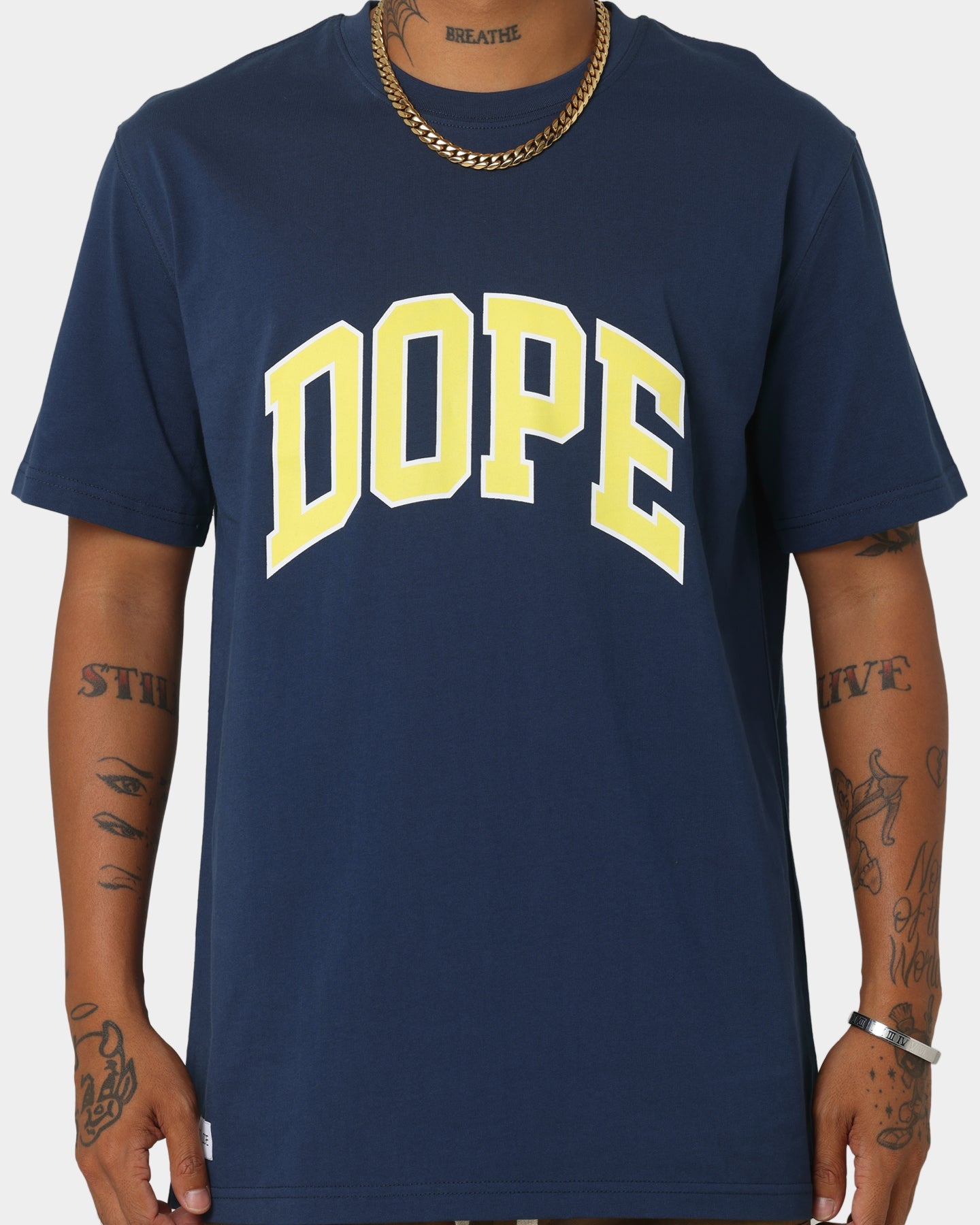 Dope Varsity Arch T-Shirt Blue/Yellow