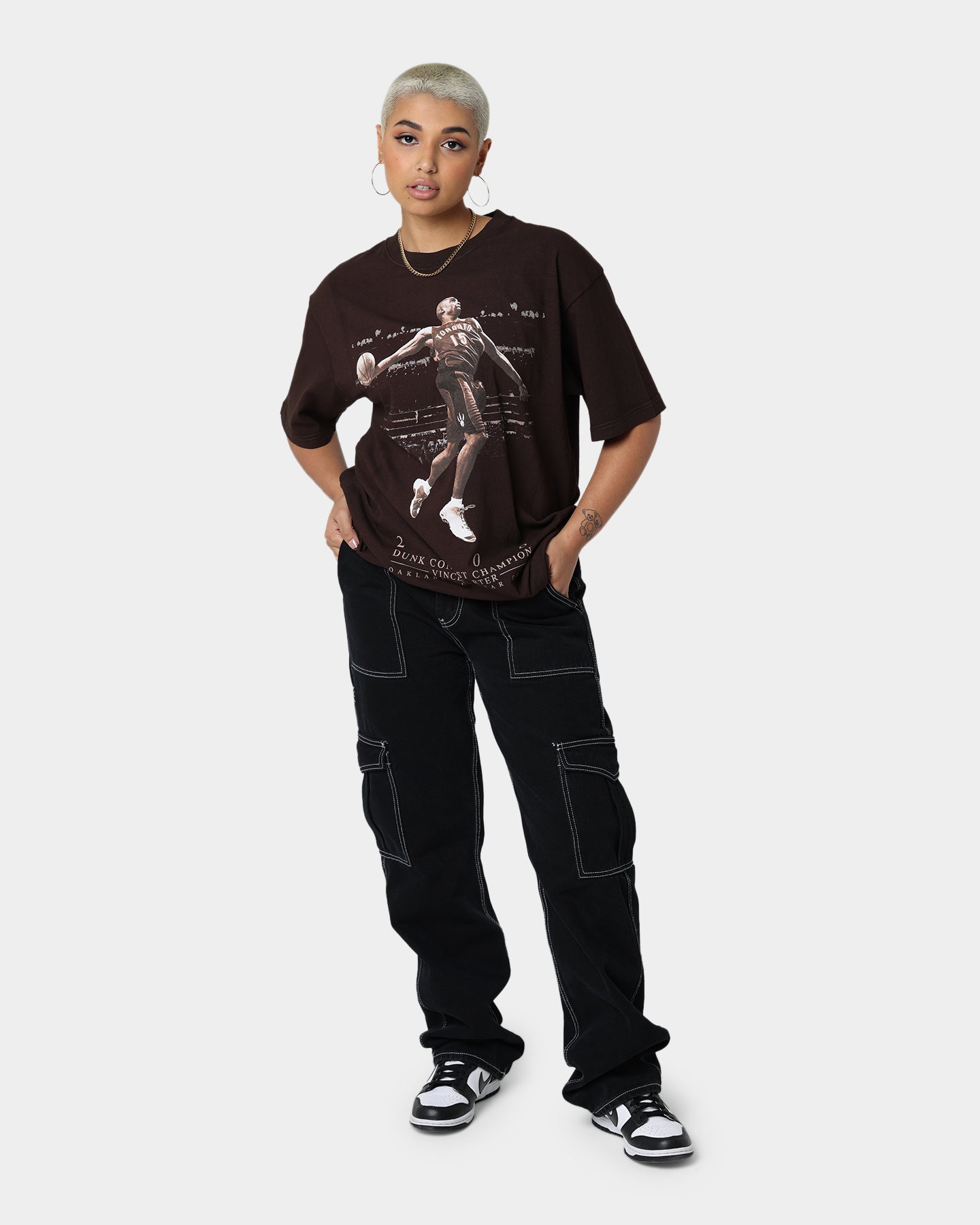 Mitchell & Ness Toronto Raptors Carter Photo T-Shirt Baroque Brown Style001