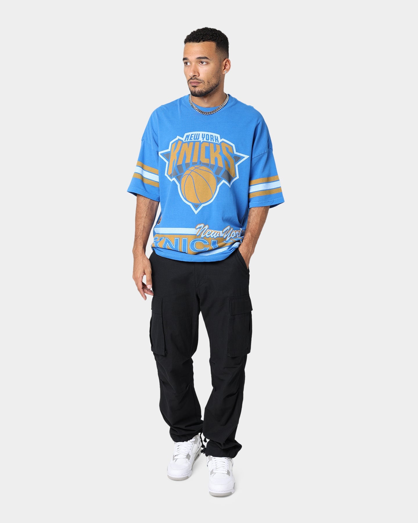 Mitchell & Ness New York Knicks Vintage Conference T-Shirt Faded Royal