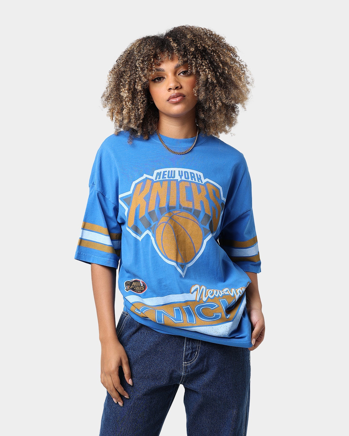 Mitchell & Ness New York Knicks Vintage Conference T-Shirt Faded Royal Style001
