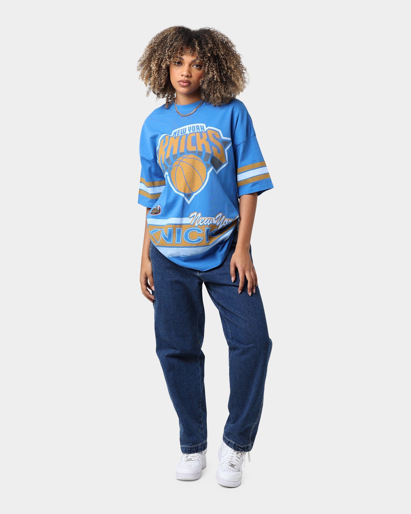 Mitchell & Ness New York Knicks Vintage Conference T-Shirt Faded Royal Style001