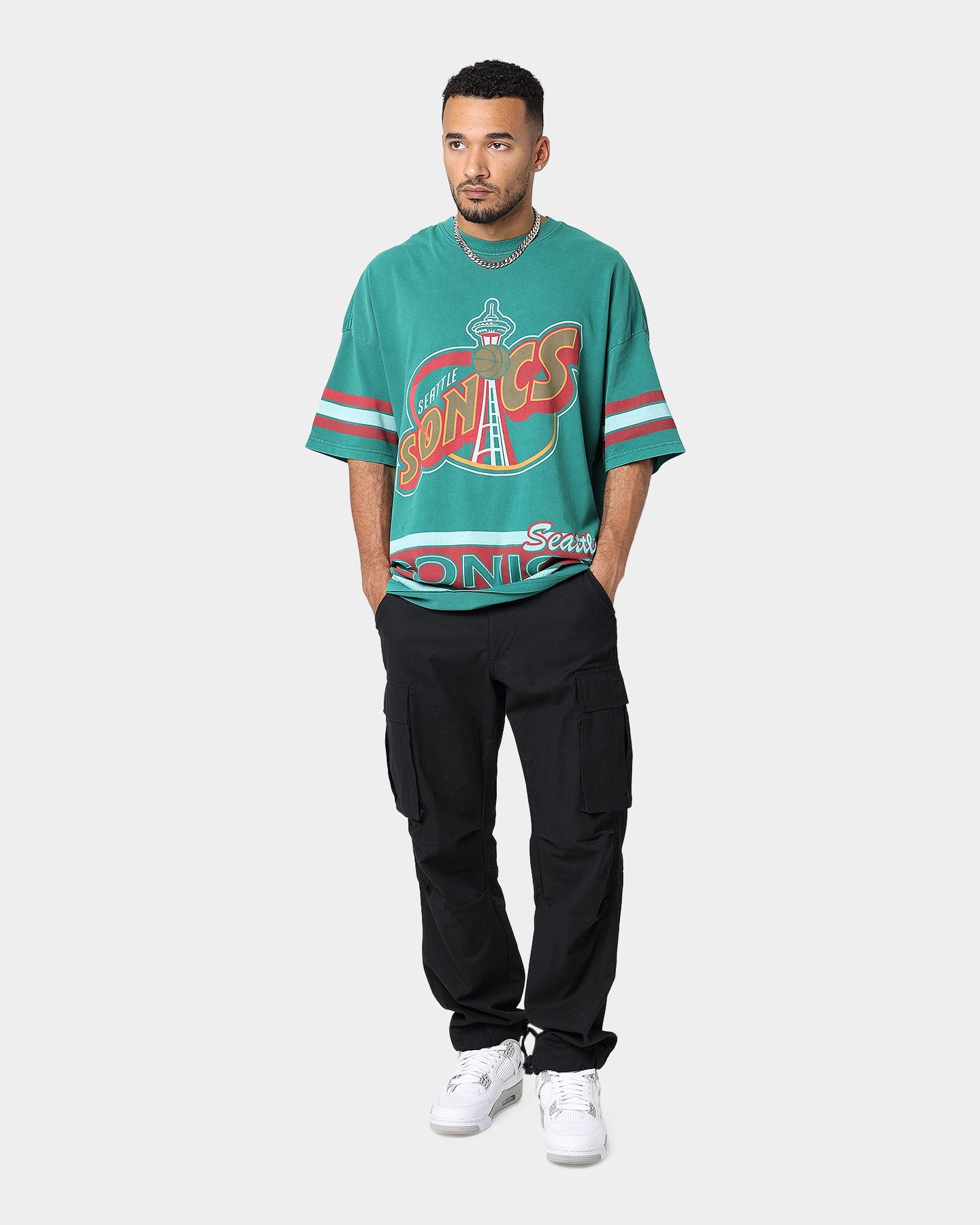 Mitchell & Ness Seattle Sonics Vintage Conference T-Shirt Faded Green