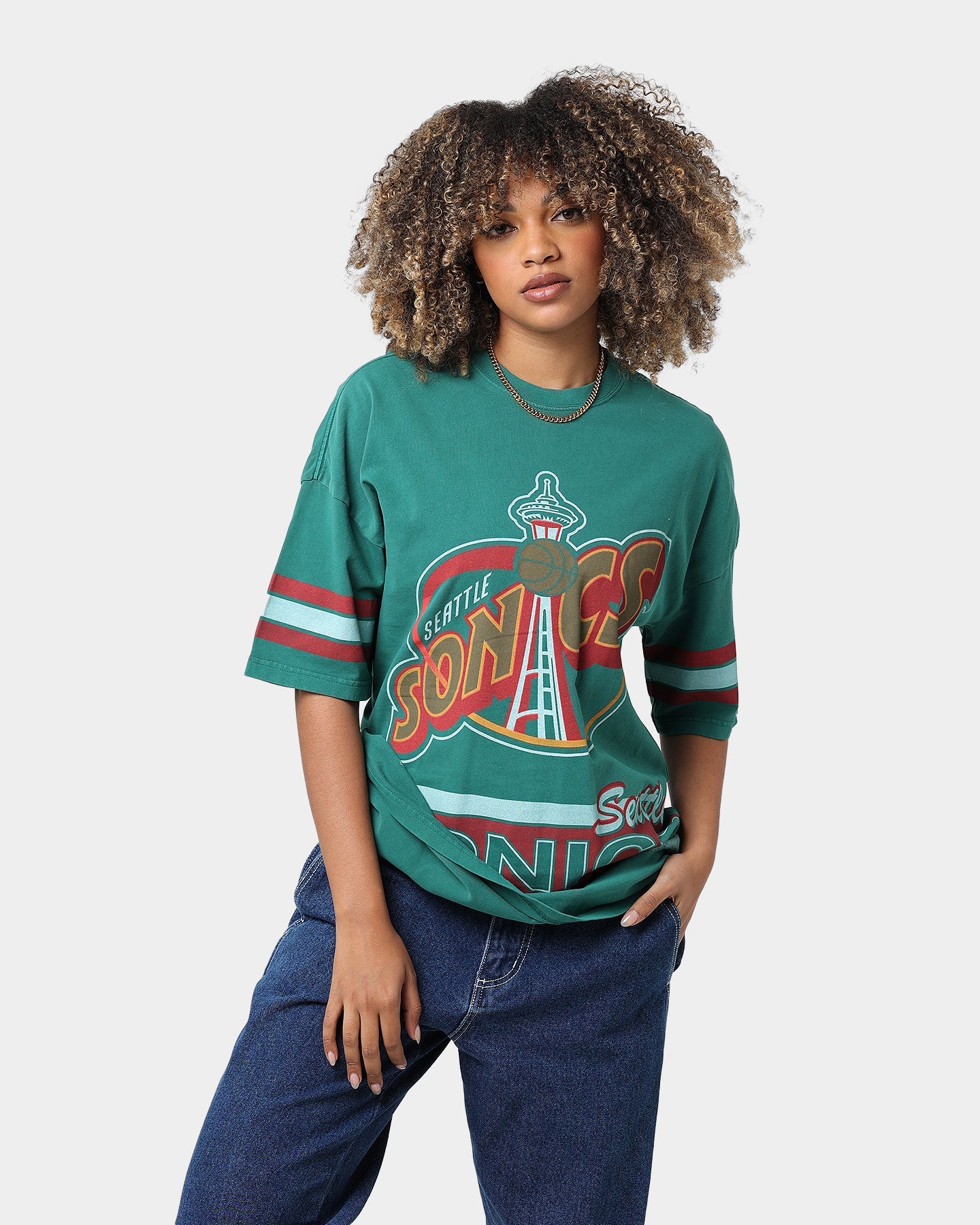 Mitchell & Ness Seattle Sonics Vintage Conference T-Shirt Faded Green Style001