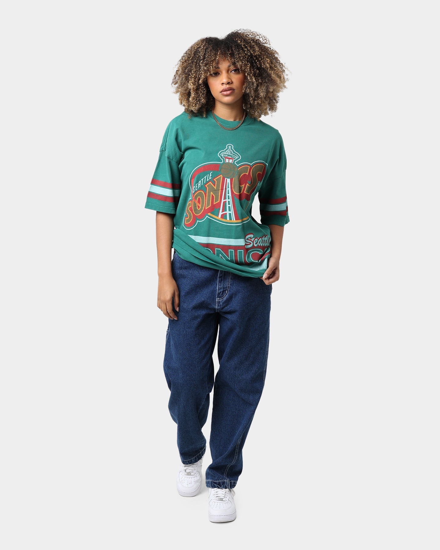 Mitchell & Ness Seattle Sonics Vintage Conference T-Shirt Faded Green Style001