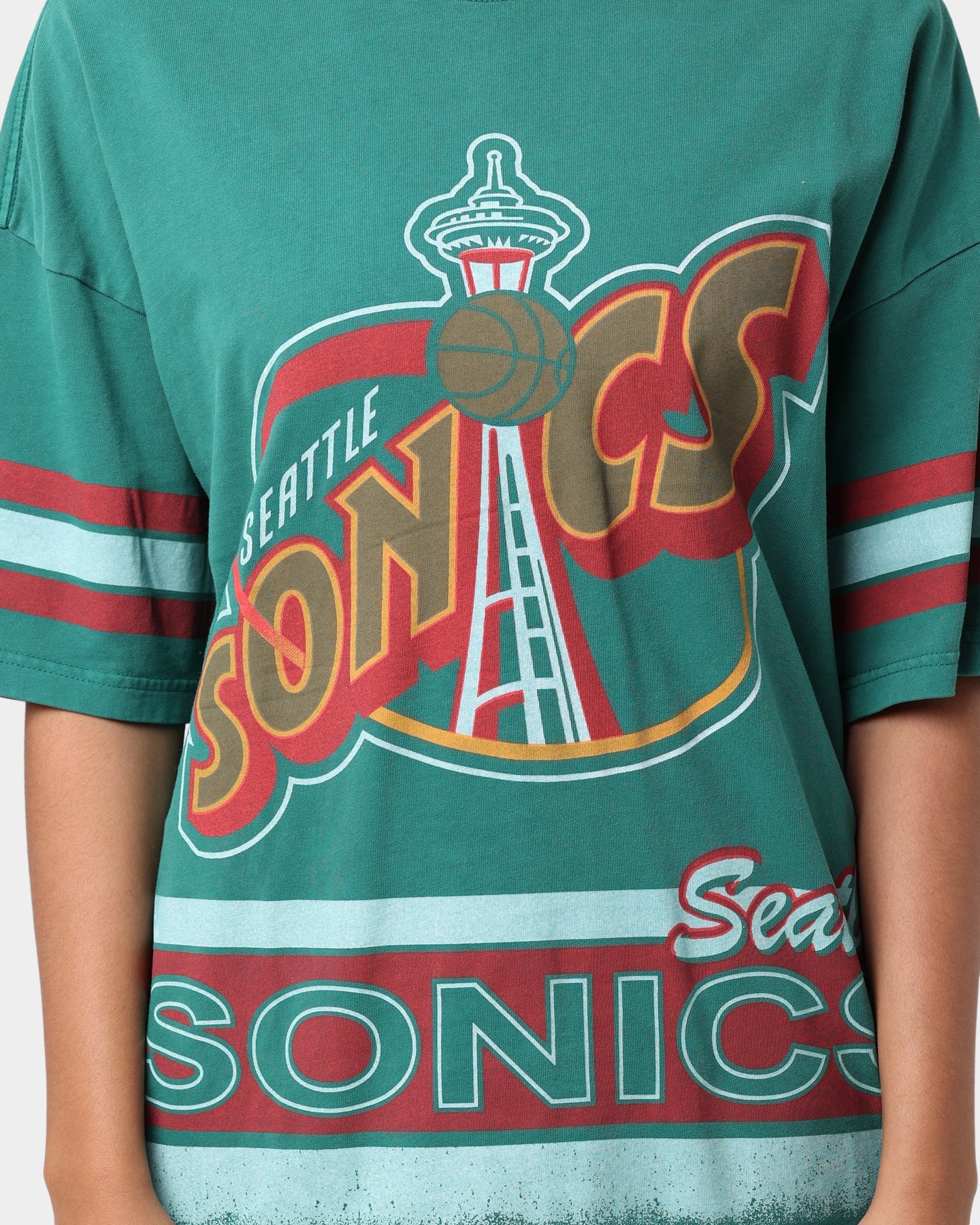 Mitchell & Ness Seattle Sonics Vintage Conference T-Shirt Faded Green Style001