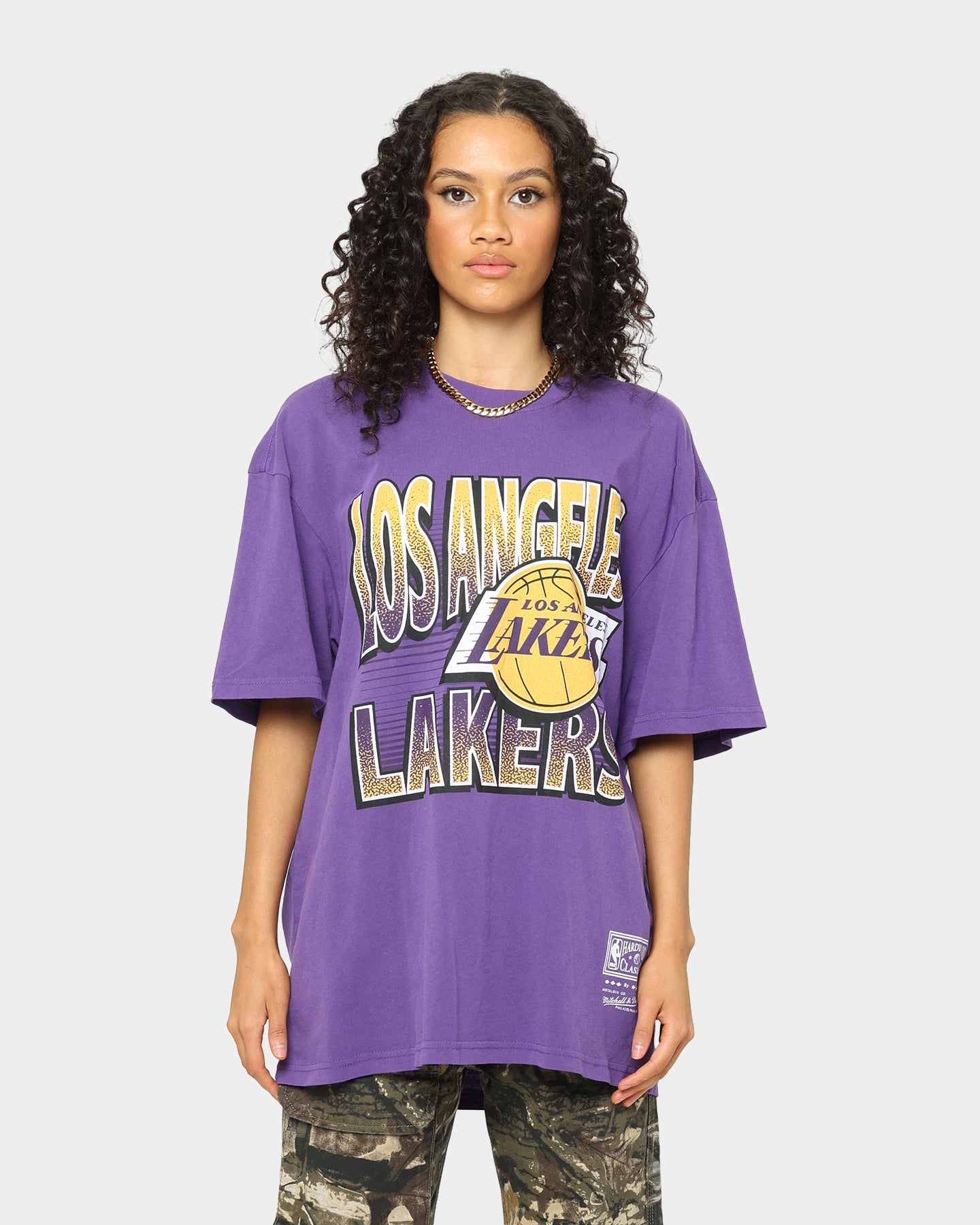Mitchell & Ness Los Angeles Lakers Incline Stack T-Shirt Faded Purple Style001