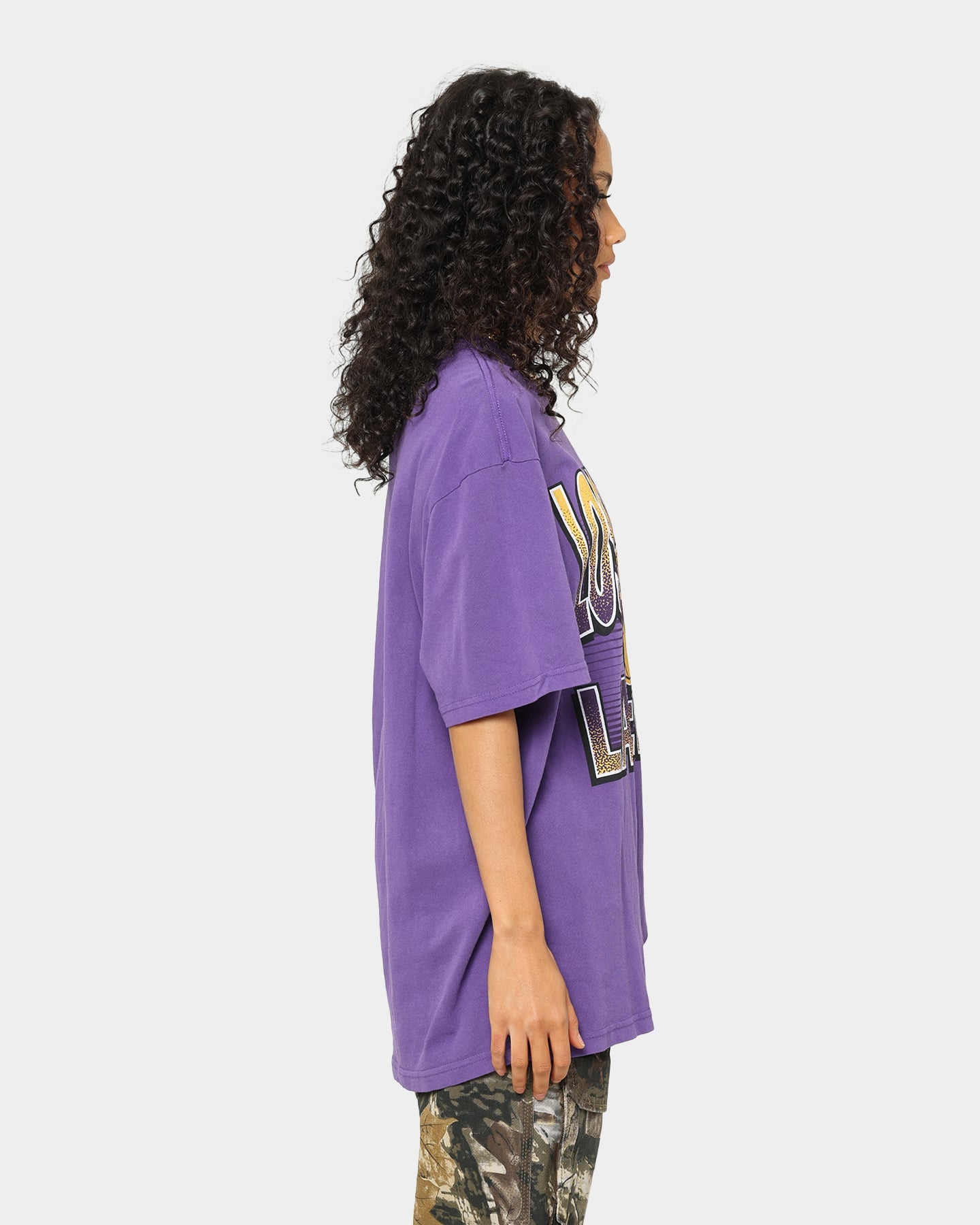 Mitchell & Ness Los Angeles Lakers Incline Stack T-Shirt Faded Purple Style001