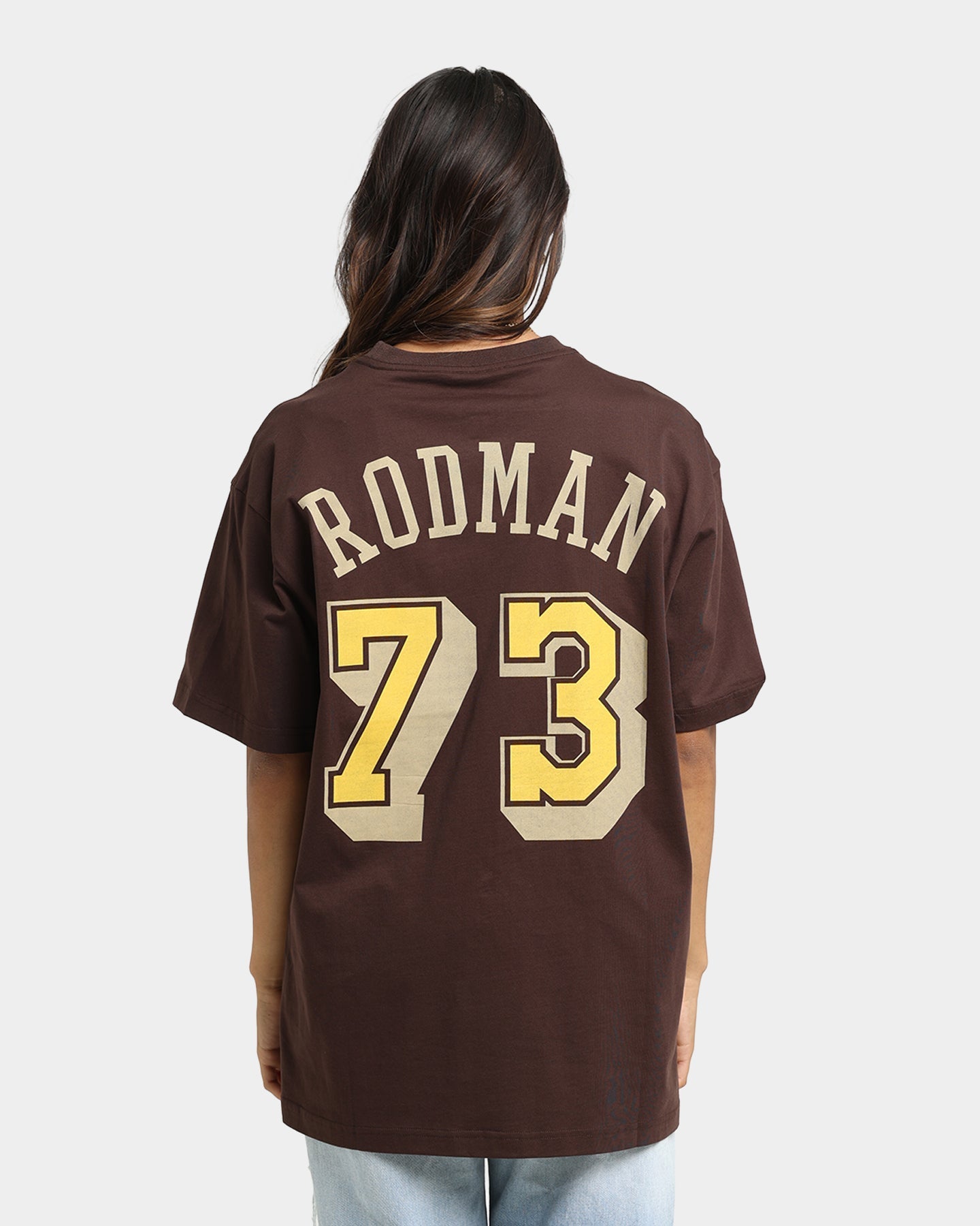 Mitchell & Ness Los Angeles Lakers Dennis Rodman #73 Lux Brown T-Shirt Baroque Brown Style001