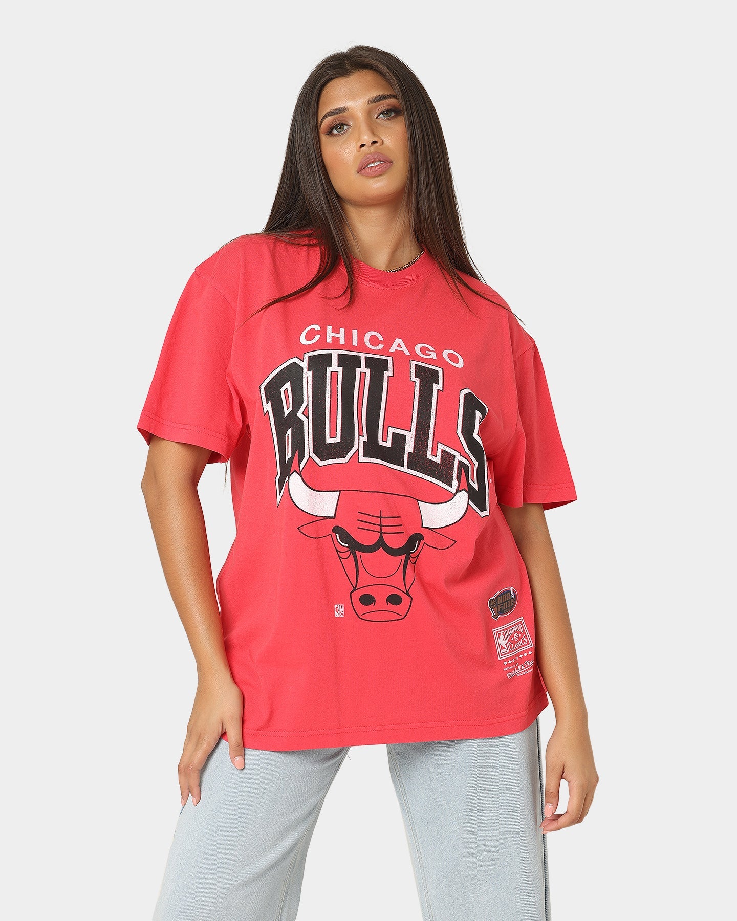 Mitchell & Ness Chicago Bulls XL Arch Vintage T-Shirt Faded Red Style001